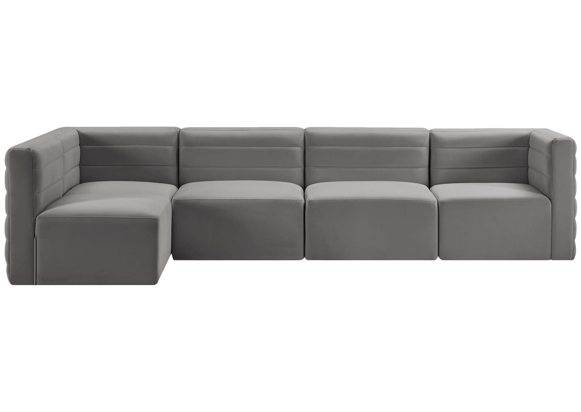 Quincy Grey Velvet Modular Sectional,Meridian Furniture