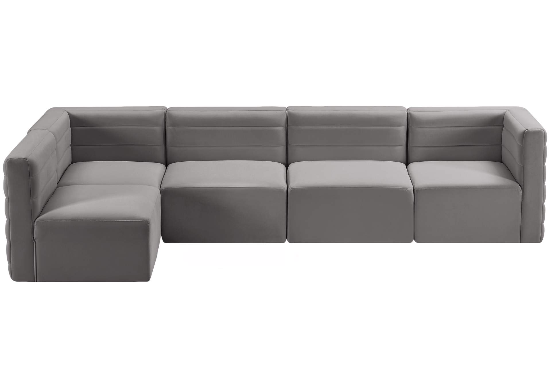 Quincy Grey Velvet Modular Sectional,Meridian Furniture