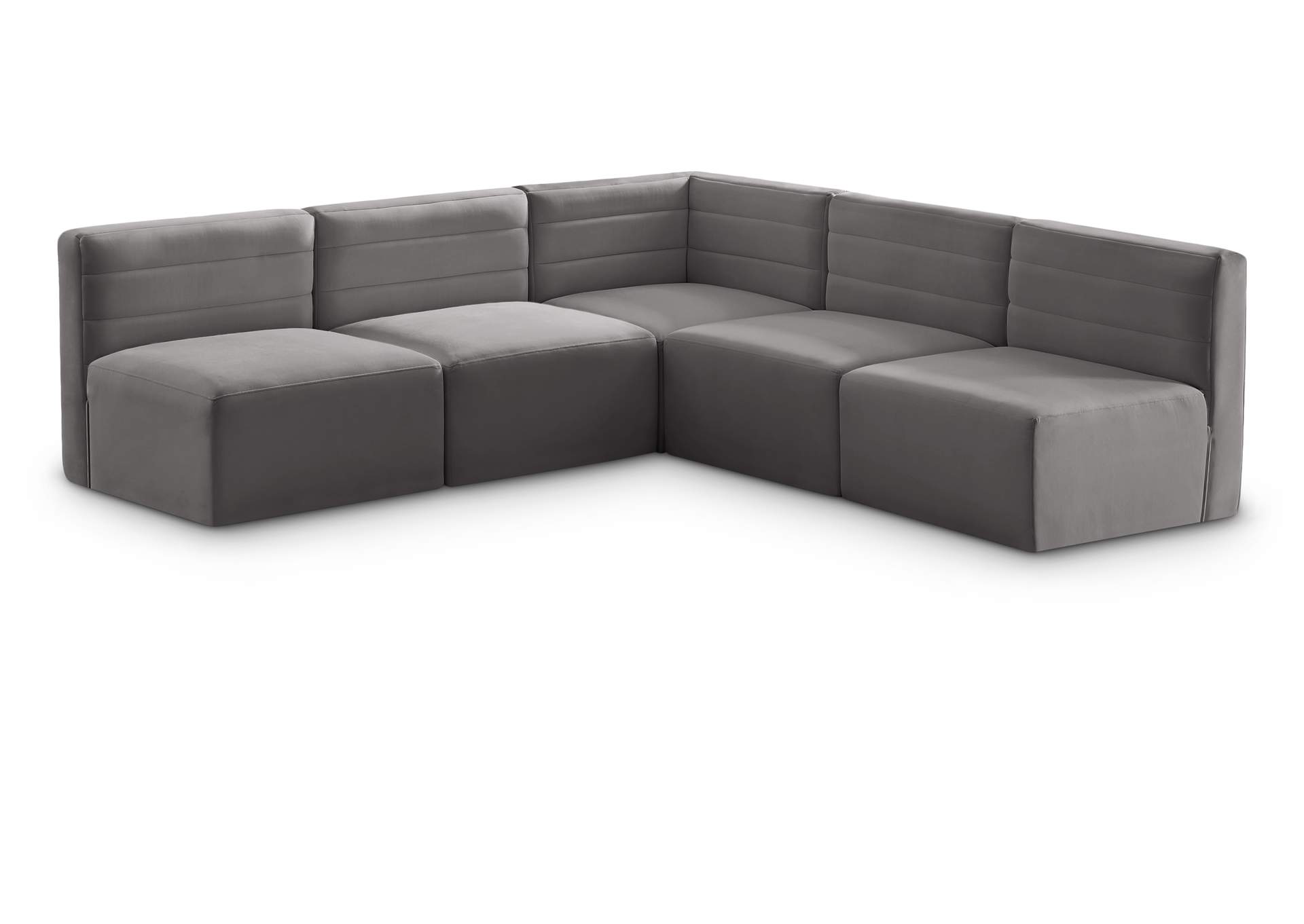 Quincy Grey Velvet Modular Sectional,Meridian Furniture