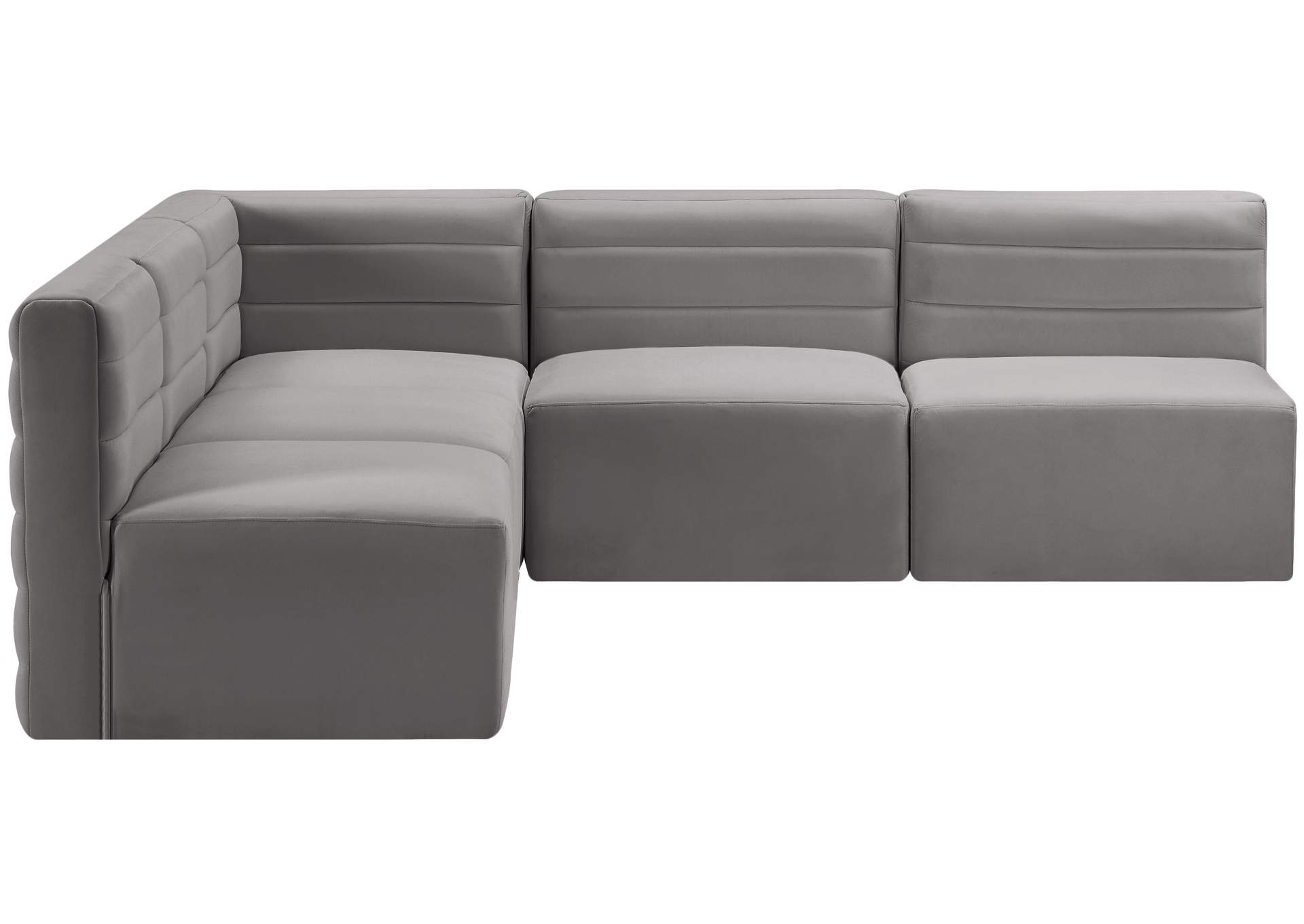 Quincy Grey Velvet Modular Sectional,Meridian Furniture