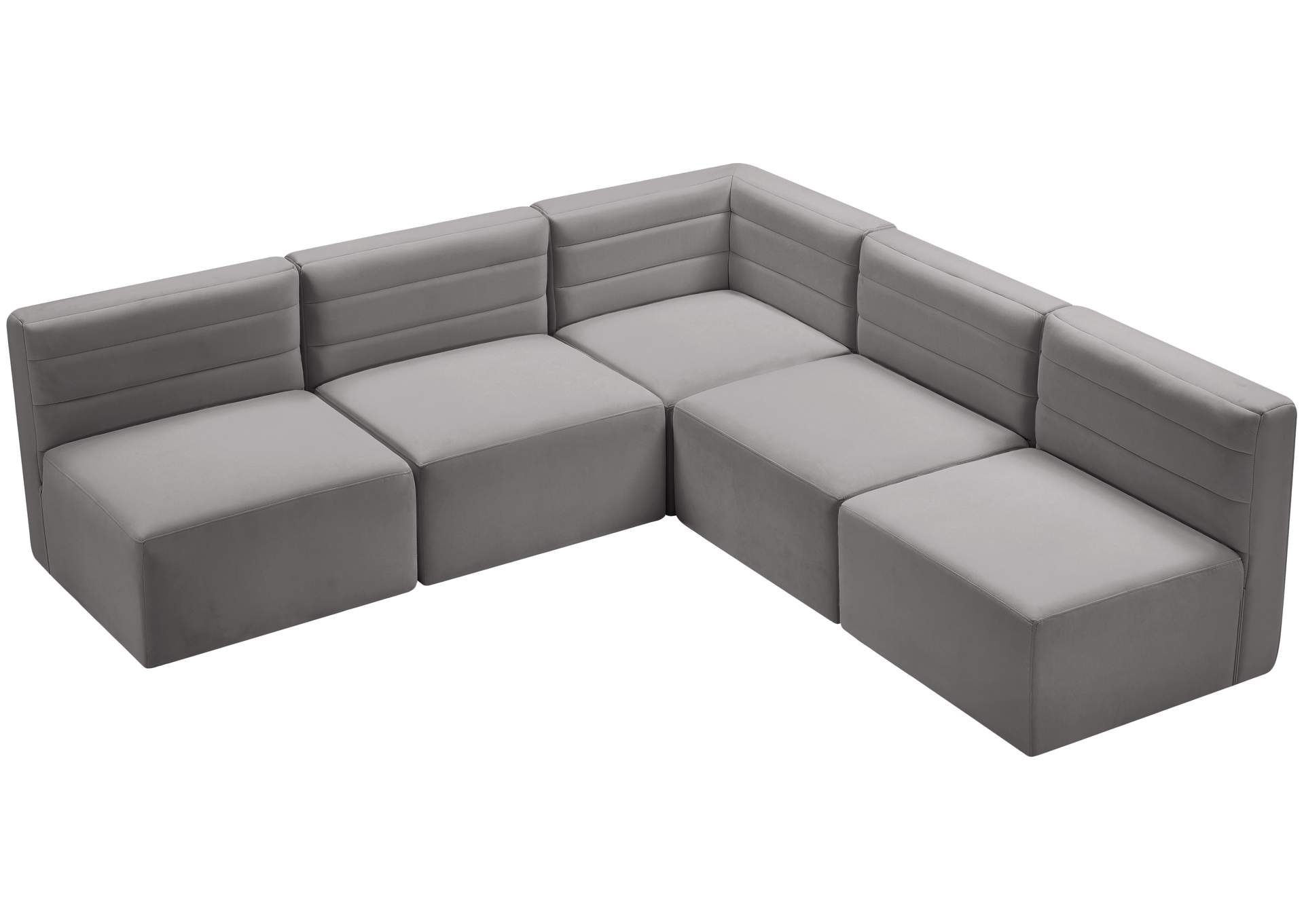 Quincy Grey Velvet Modular Sectional,Meridian Furniture