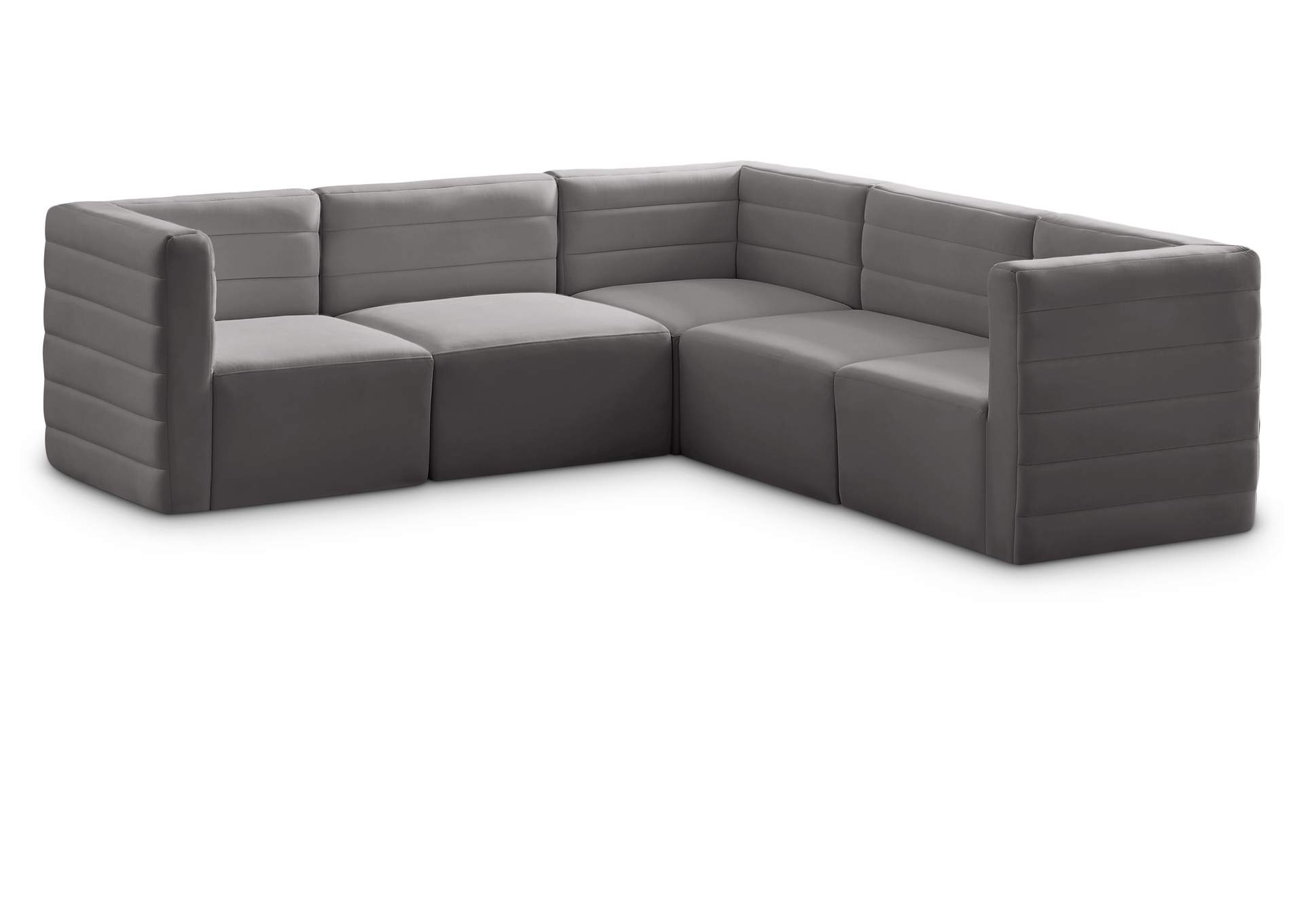 Quincy Grey Velvet Modular Sectional,Meridian Furniture