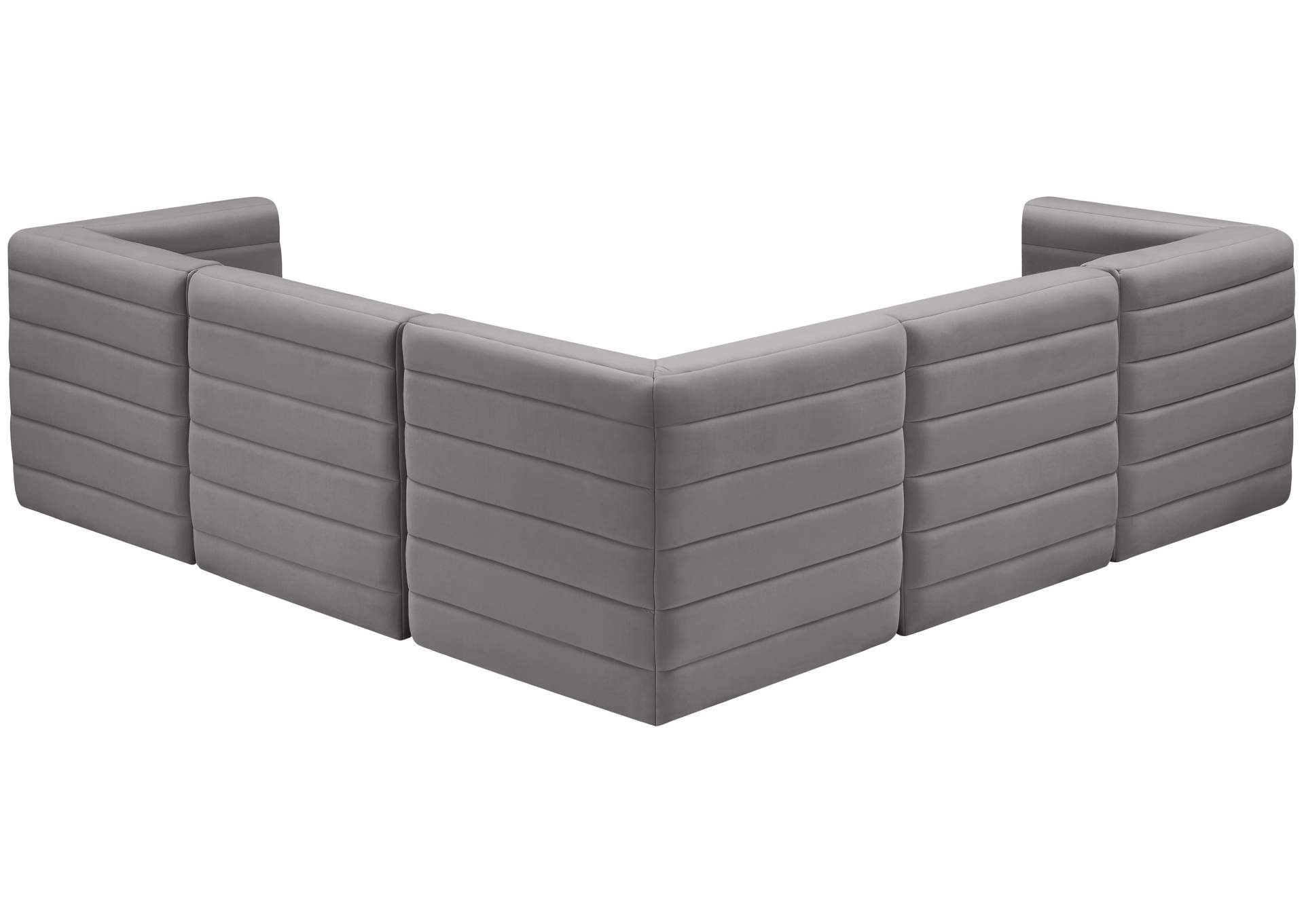 Quincy Grey Velvet Modular Sectional,Meridian Furniture