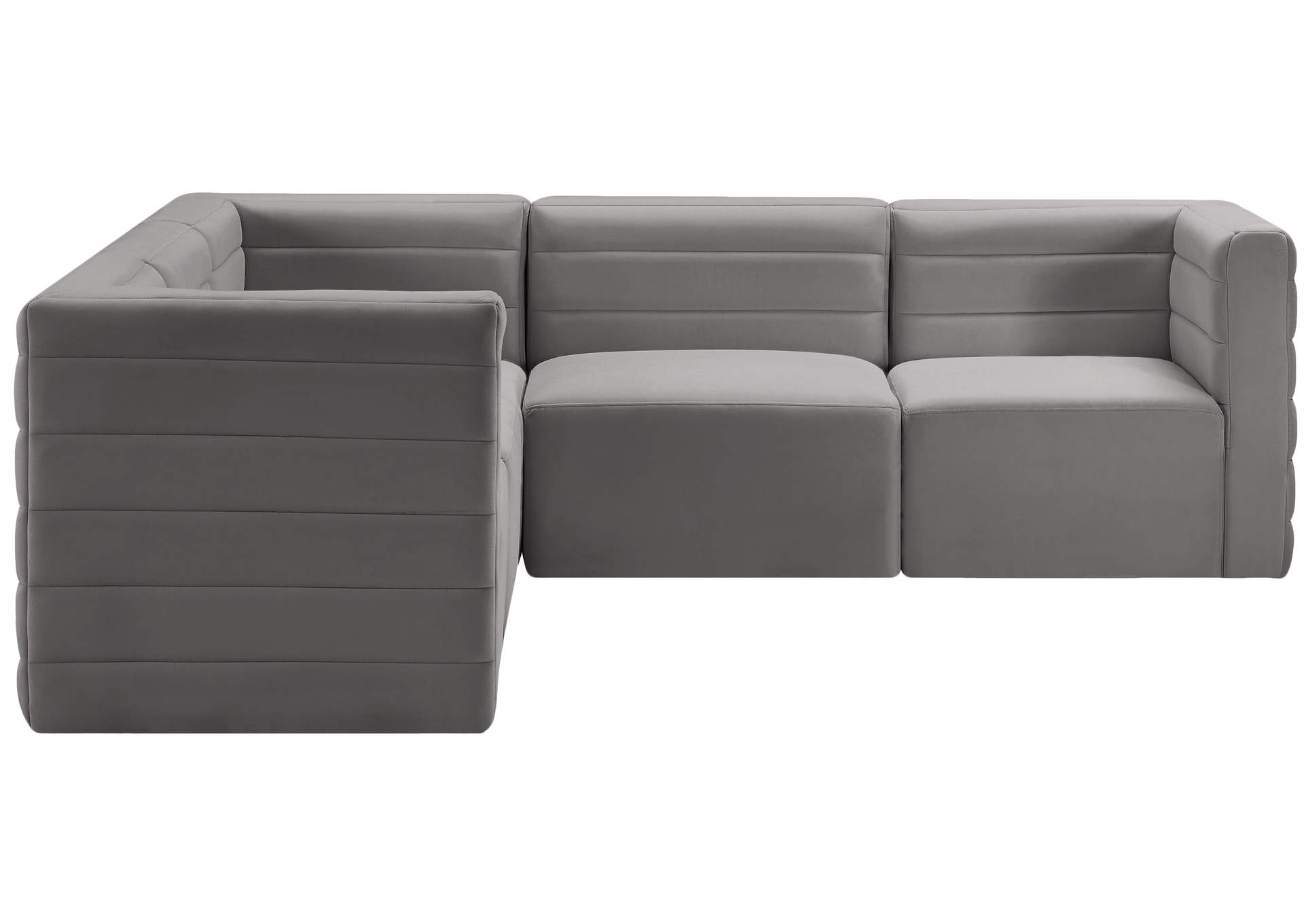 Quincy Grey Velvet Modular Sectional,Meridian Furniture