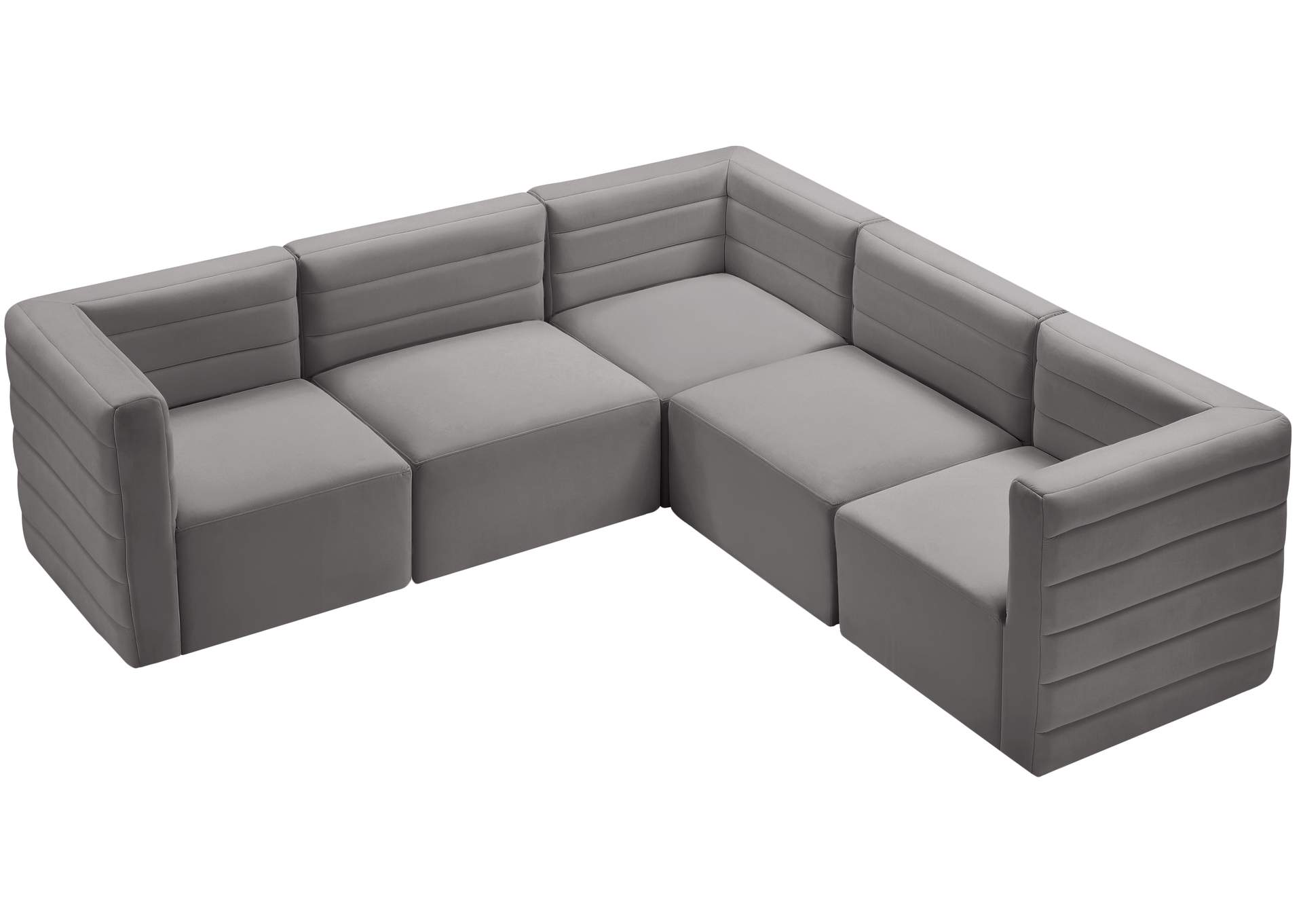 Quincy Grey Velvet Modular Sectional,Meridian Furniture