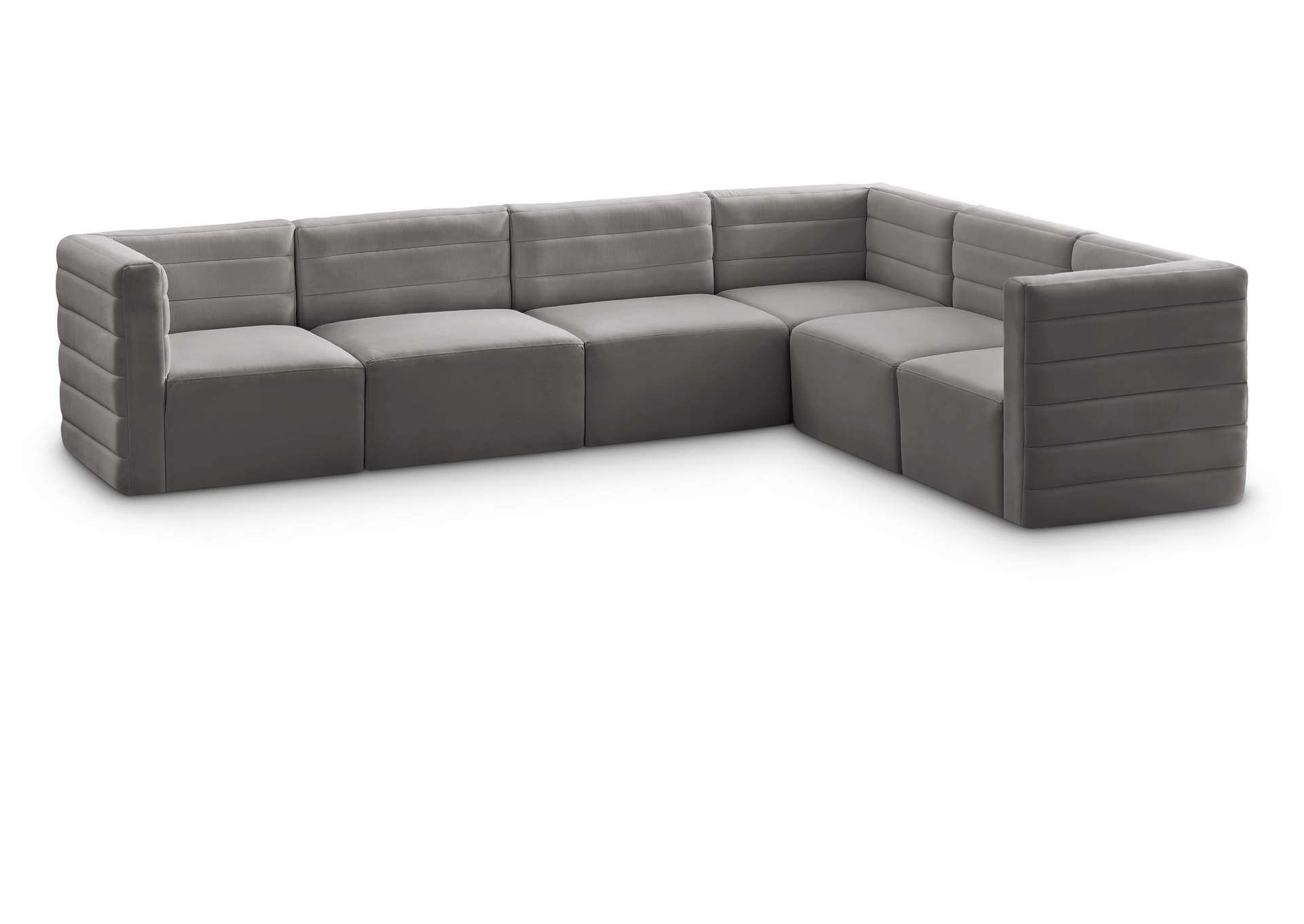 Quincy Grey Velvet Modular Sectional,Meridian Furniture