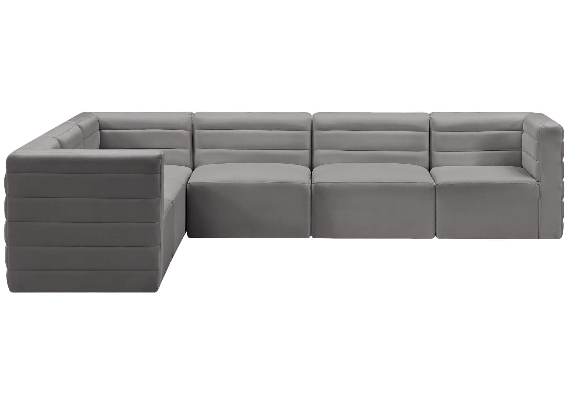 Quincy Grey Velvet Modular Sectional,Meridian Furniture