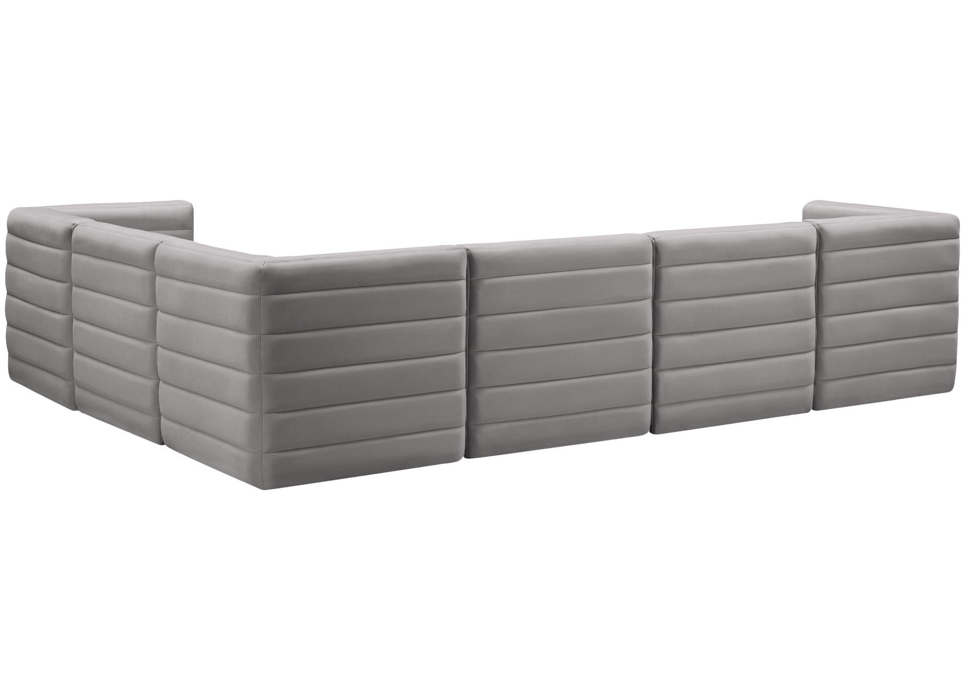 Quincy Grey Velvet Modular Sectional,Meridian Furniture