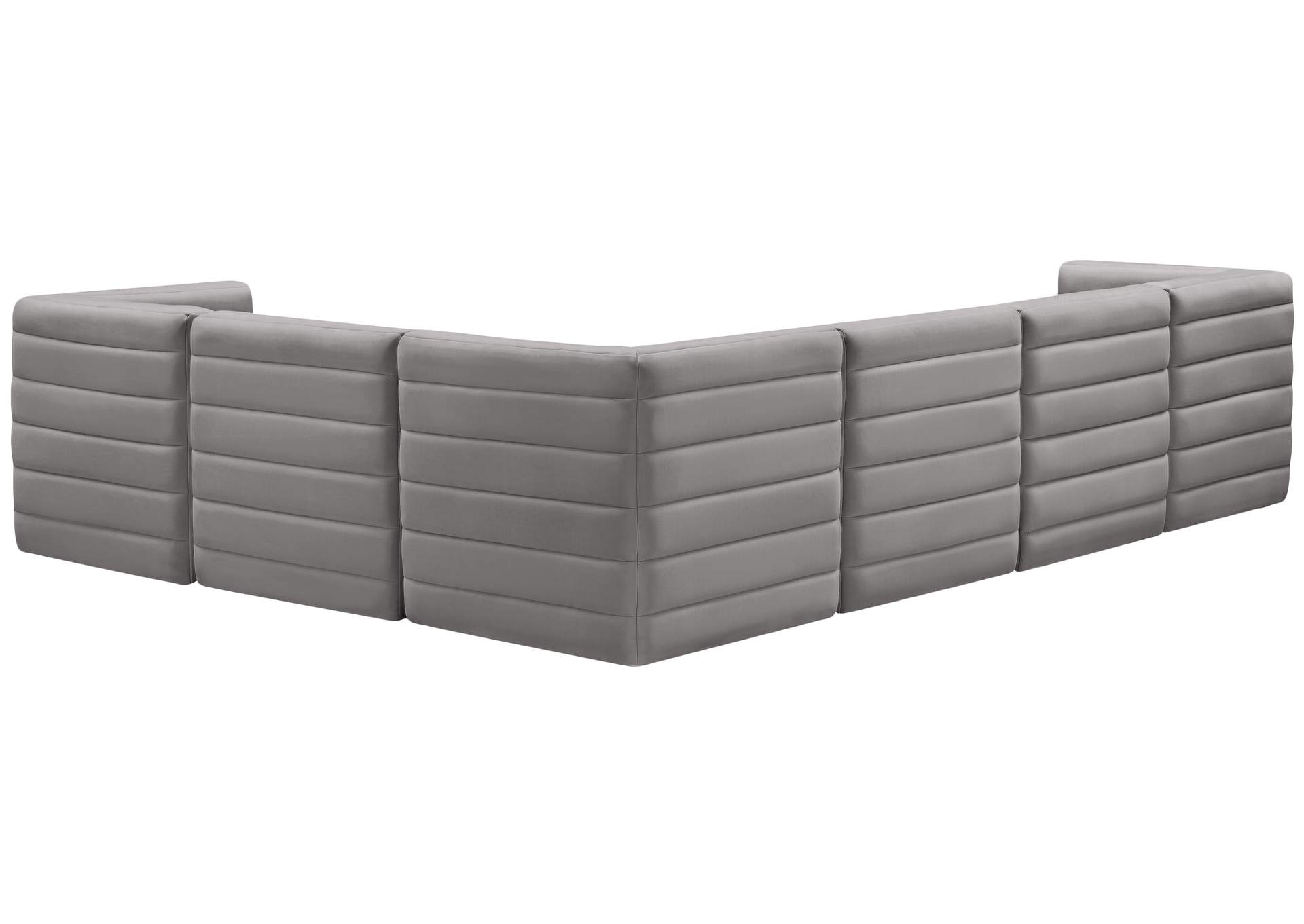 Quincy Grey Velvet Modular Sectional,Meridian Furniture