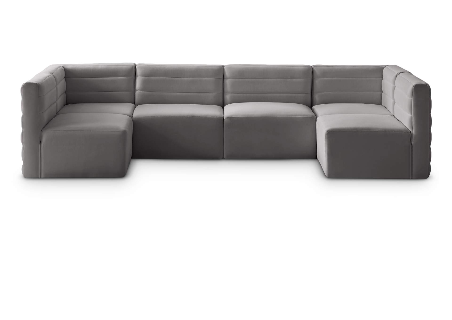 Quincy Grey Velvet Modular Sectional,Meridian Furniture