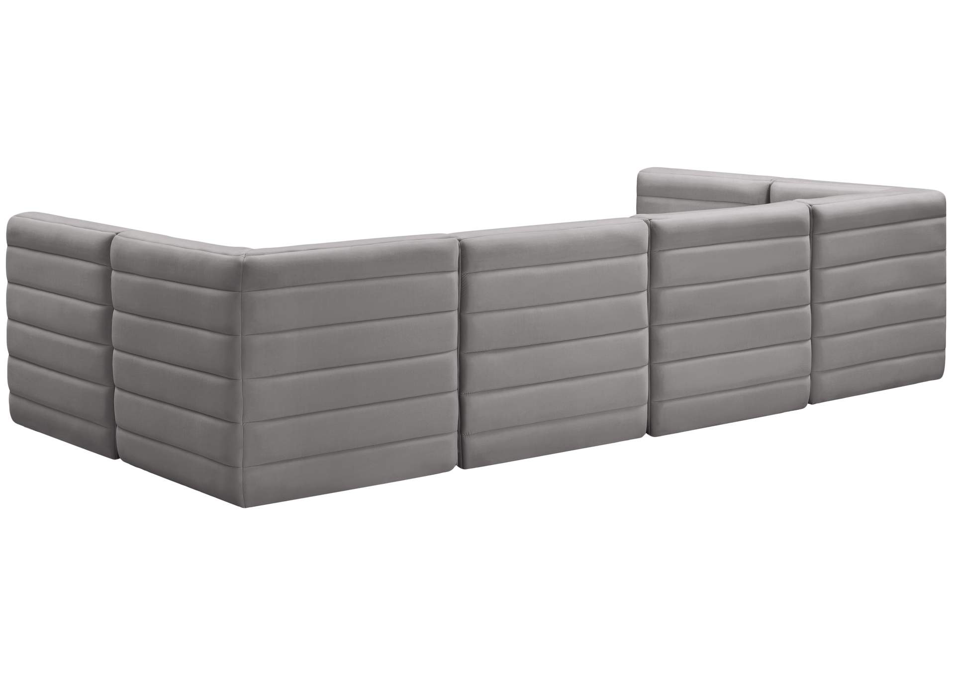 Quincy Grey Velvet Modular Sectional,Meridian Furniture