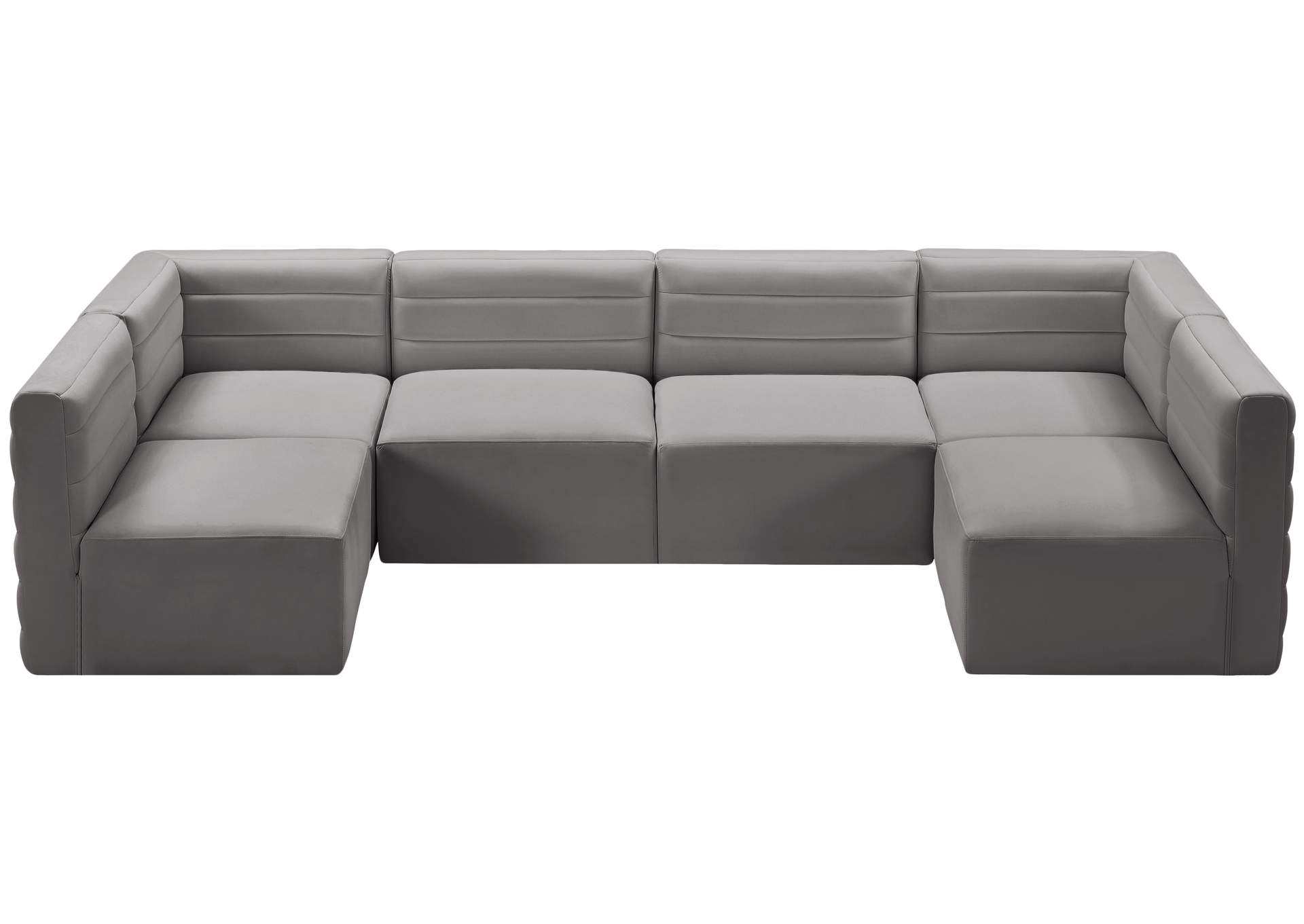 Quincy Grey Velvet Modular Sectional,Meridian Furniture