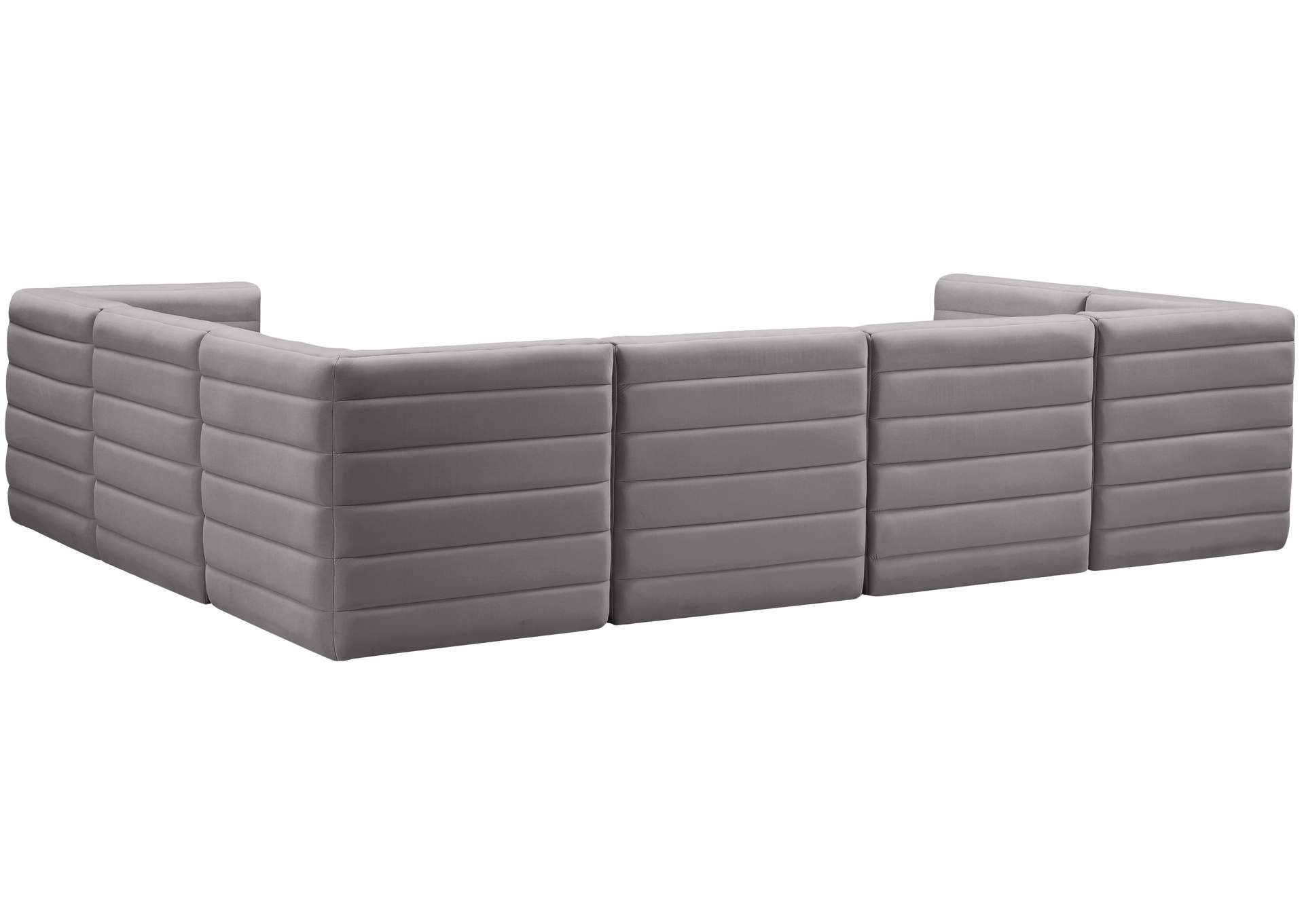 Quincy Grey Velvet Modular Sectional,Meridian Furniture