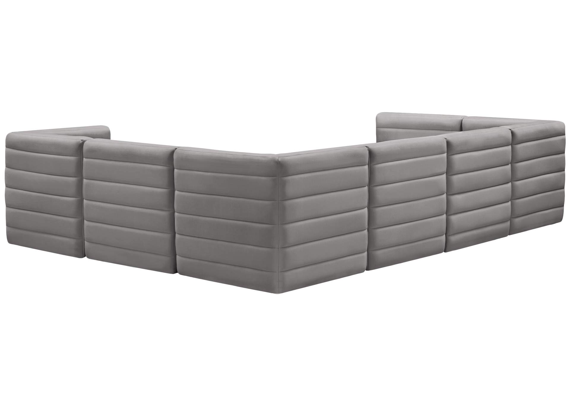 Quincy Grey Velvet Modular Sectional,Meridian Furniture