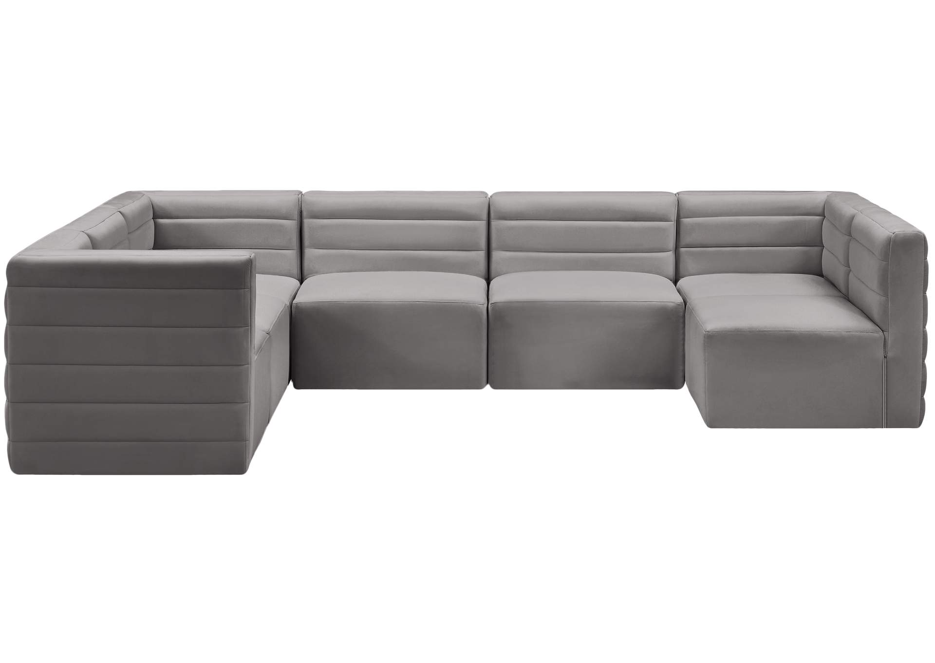 Quincy Grey Velvet Modular Sectional,Meridian Furniture