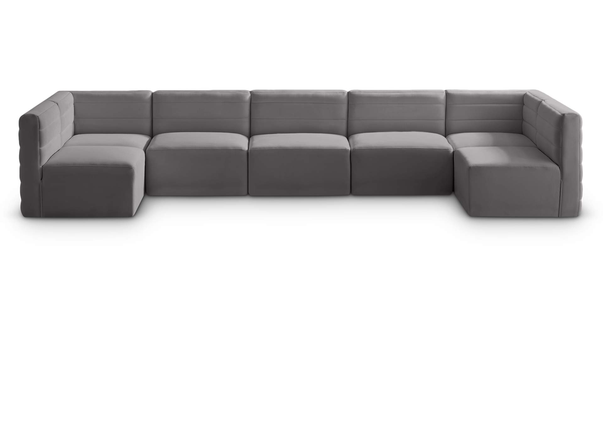 Quincy Grey Velvet Modular Sectional,Meridian Furniture