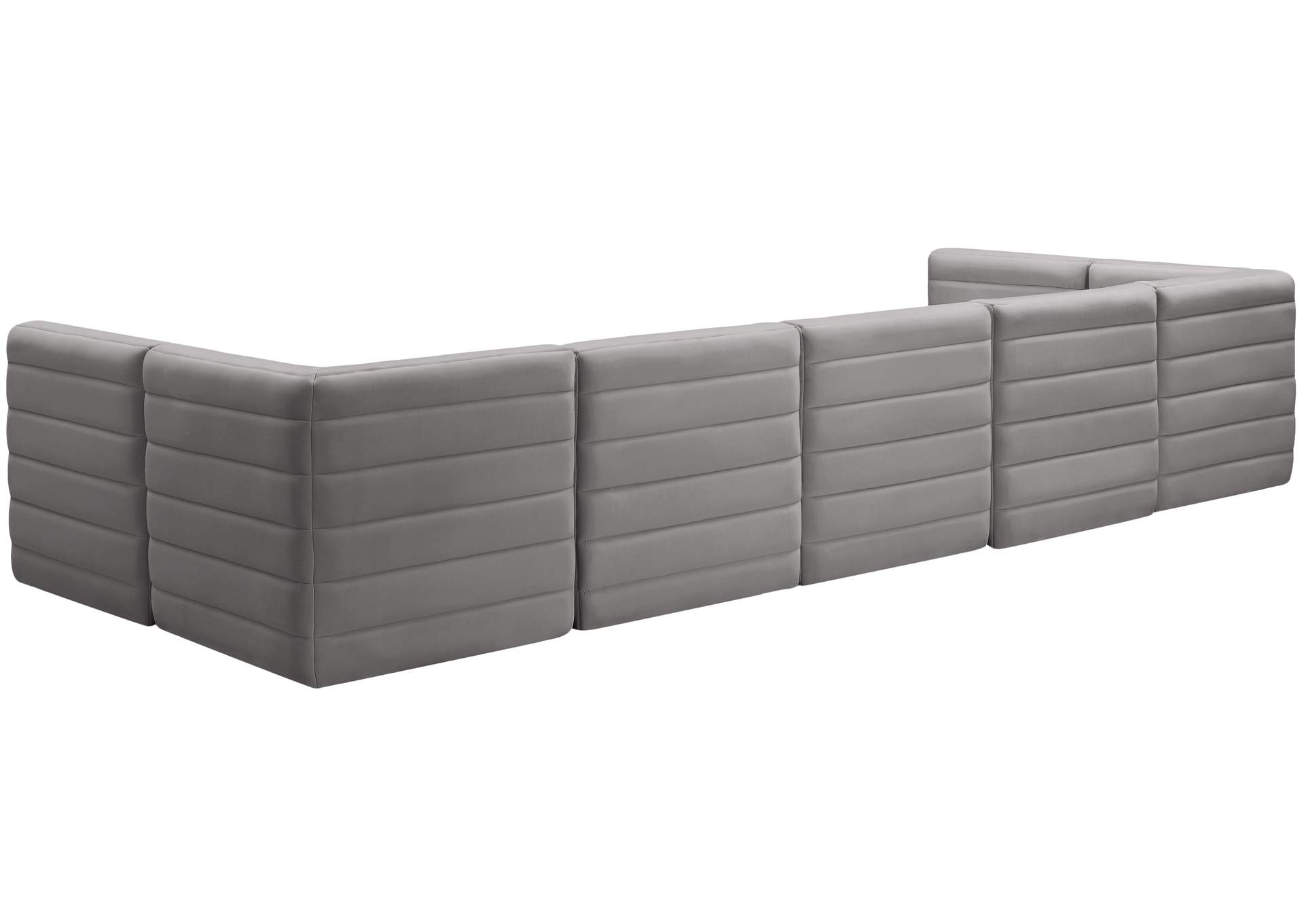 Quincy Grey Velvet Modular Sectional,Meridian Furniture