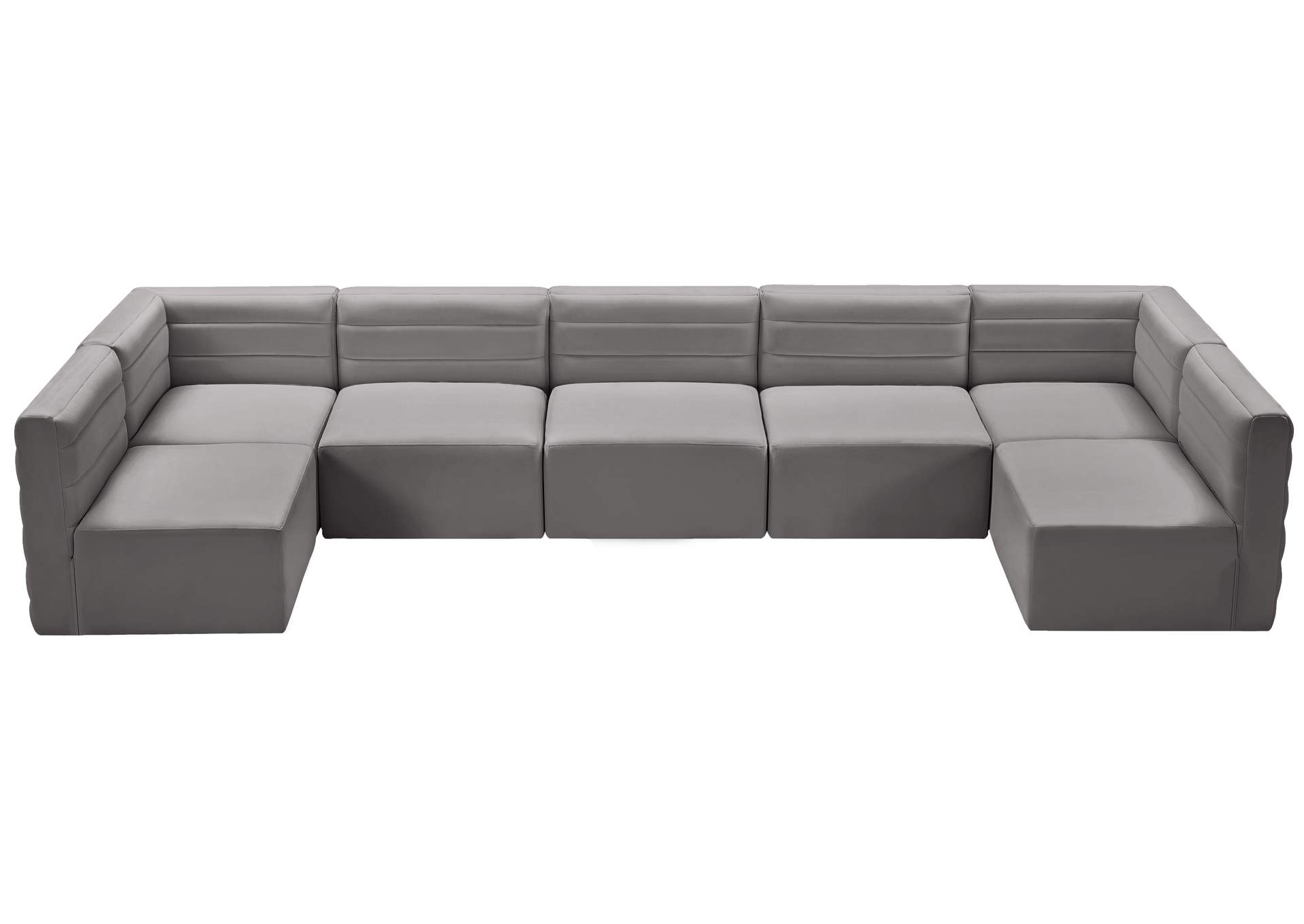 Quincy Grey Velvet Modular Sectional,Meridian Furniture