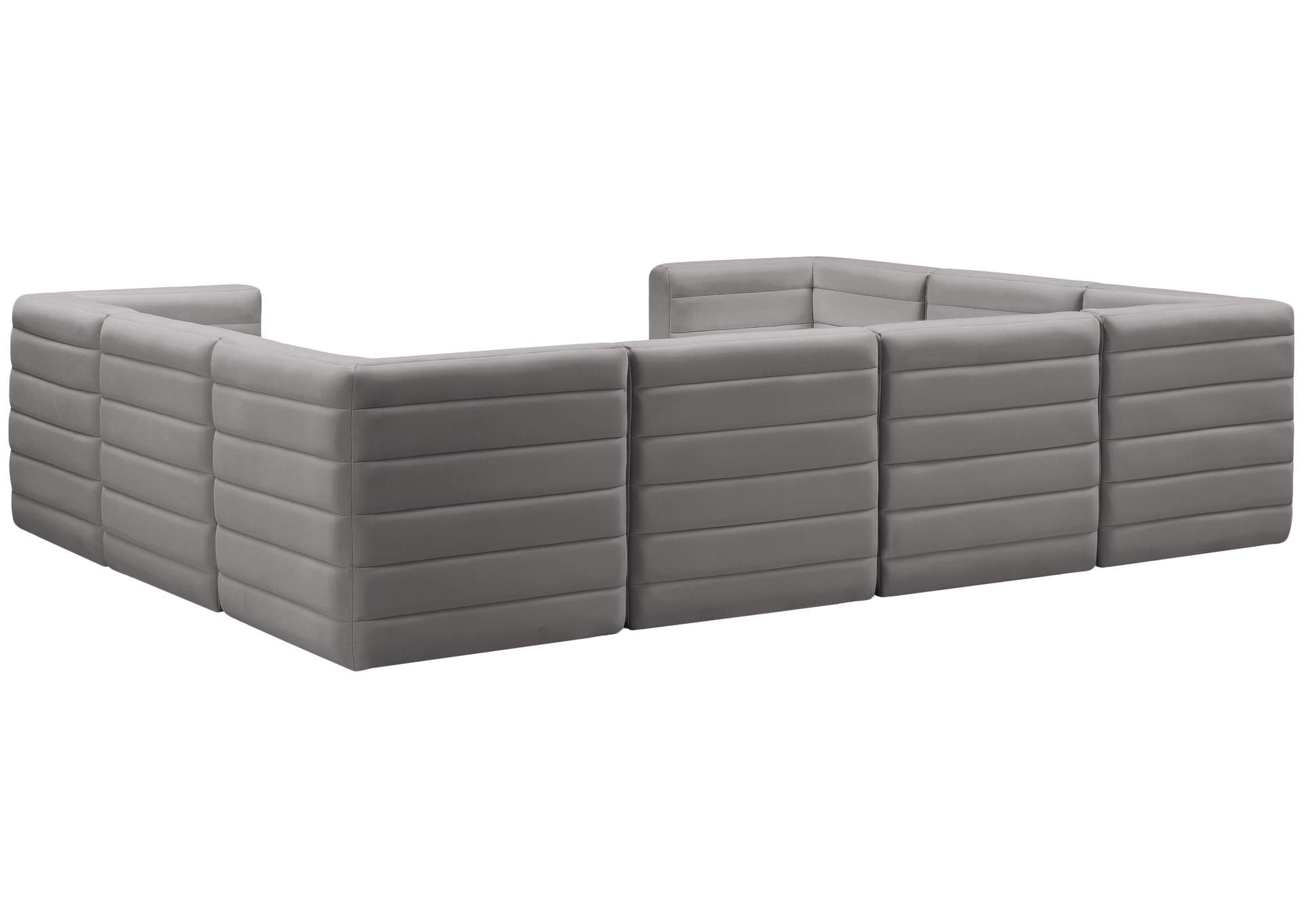 Quincy Grey Velvet Modular Sectional,Meridian Furniture