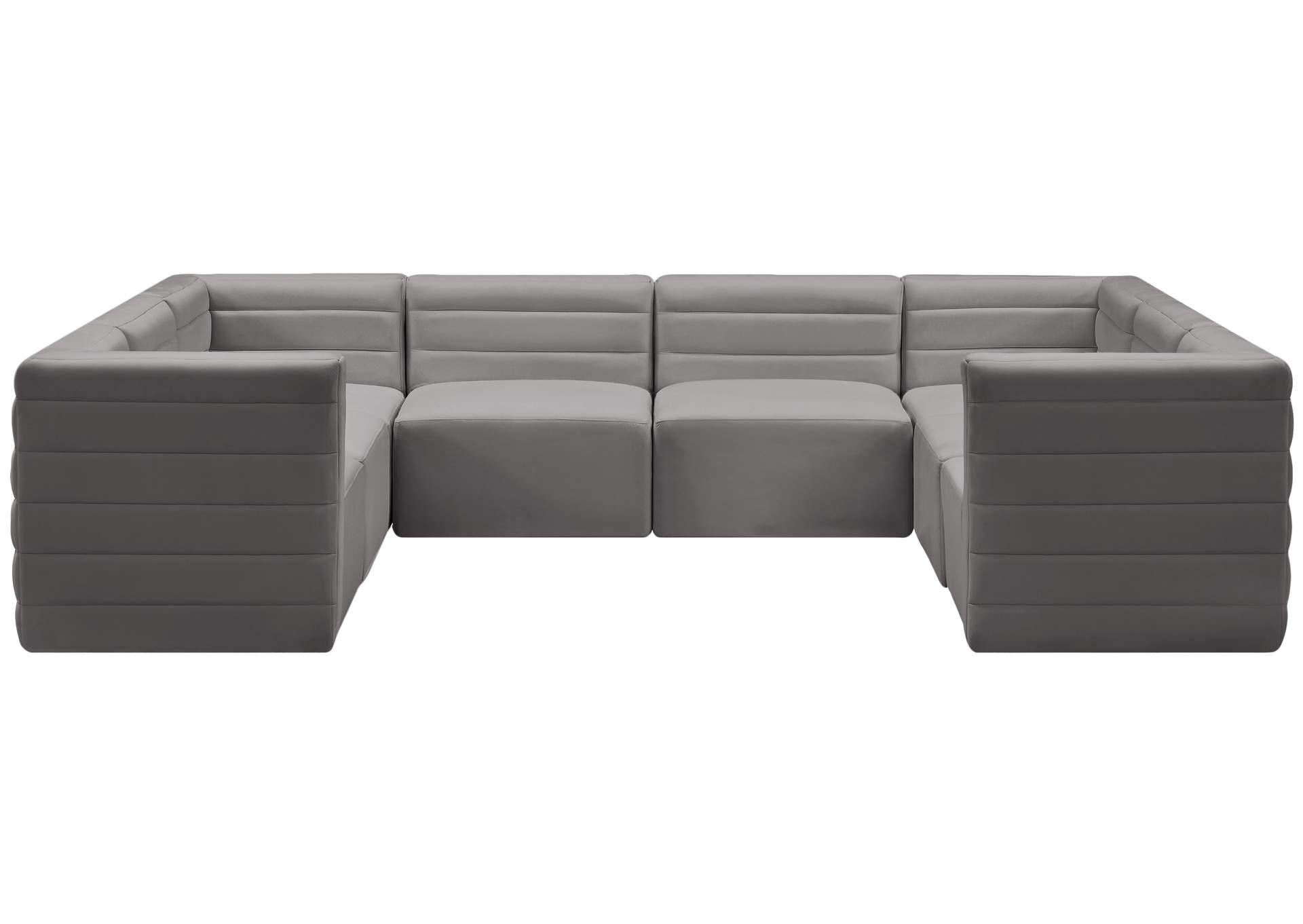 Quincy Grey Velvet Modular Sectional,Meridian Furniture