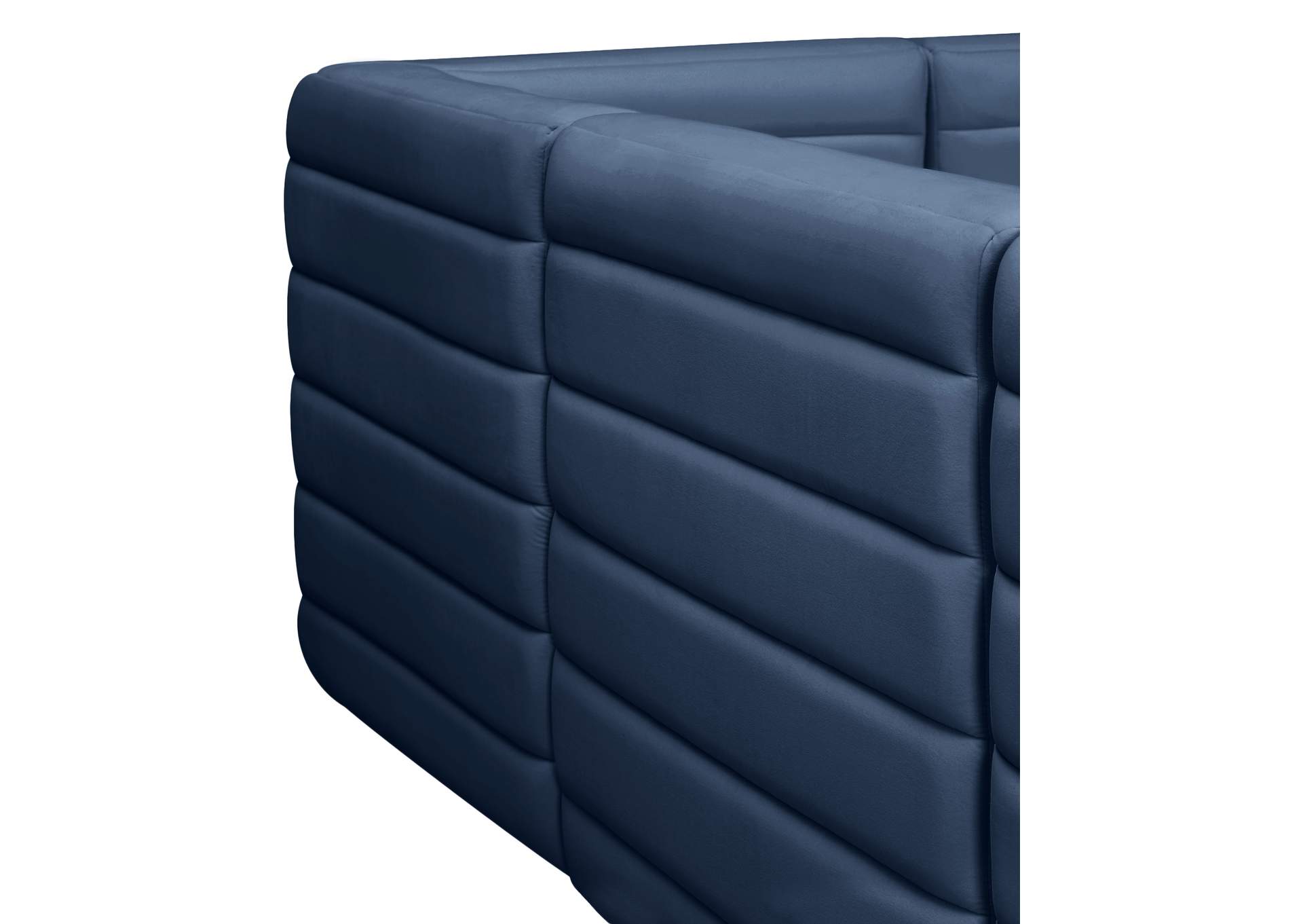 Quincy Navy Velvet Modular Corner Chair,Meridian Furniture