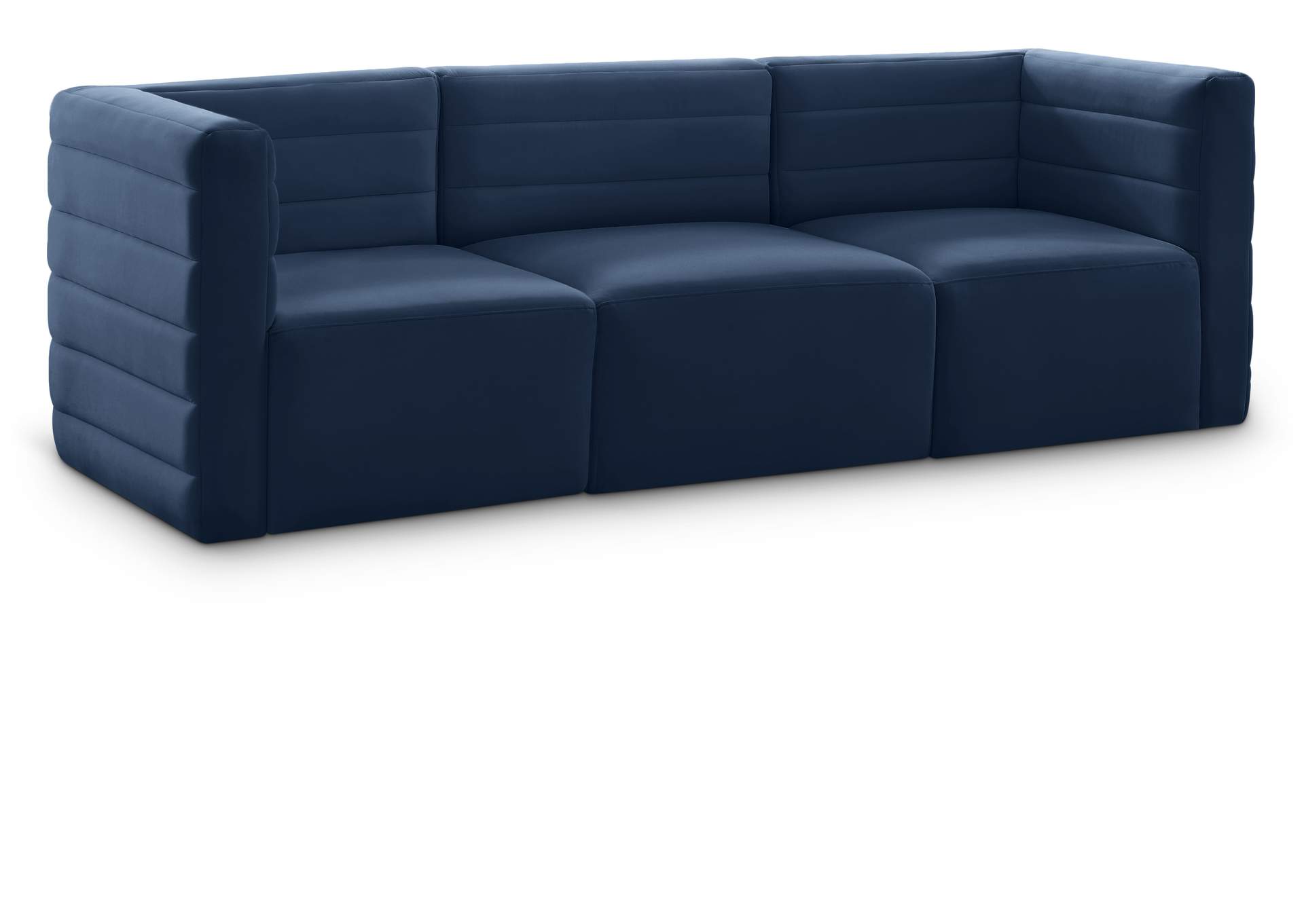 Quincy Navy Velvet Modular Sofa,Meridian Furniture