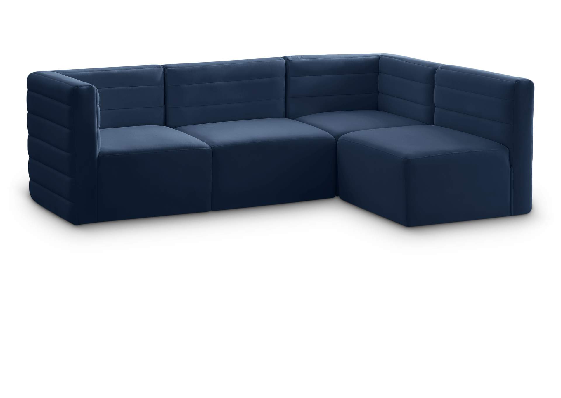 Quincy Navy Velvet Modular Sectional,Meridian Furniture