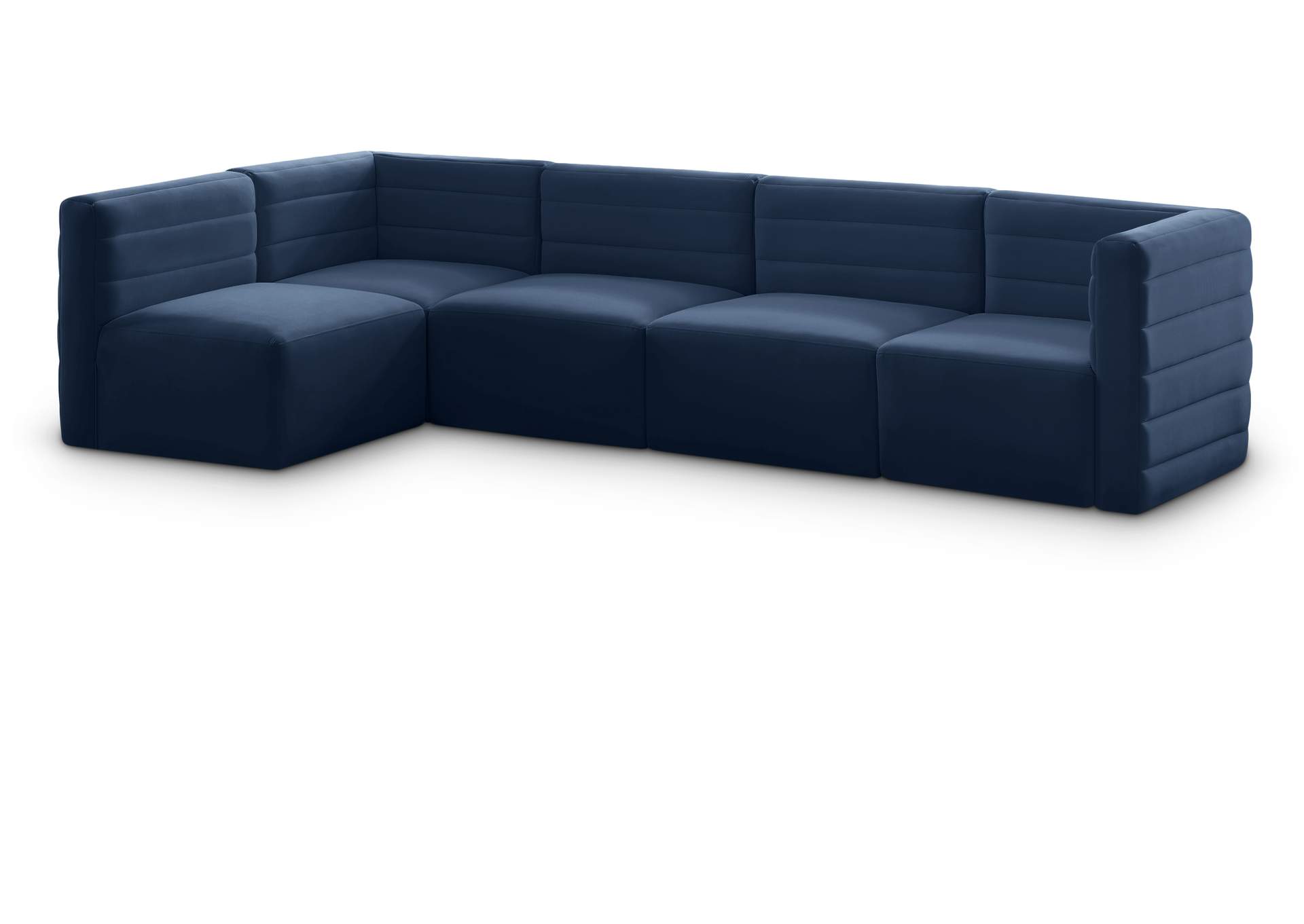 Quincy Navy Velvet Modular Sectional,Meridian Furniture