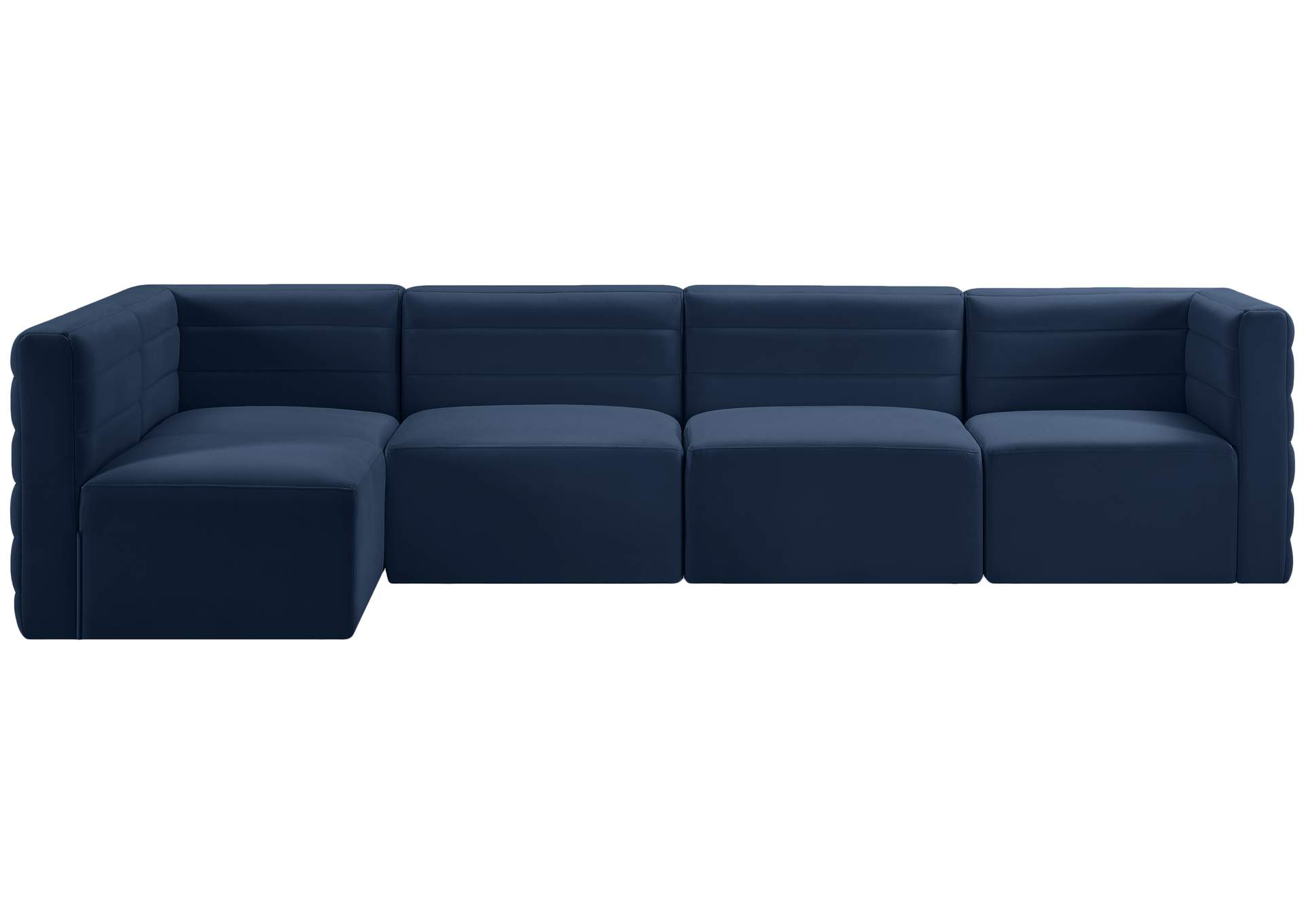 Quincy Navy Velvet Modular Sectional,Meridian Furniture