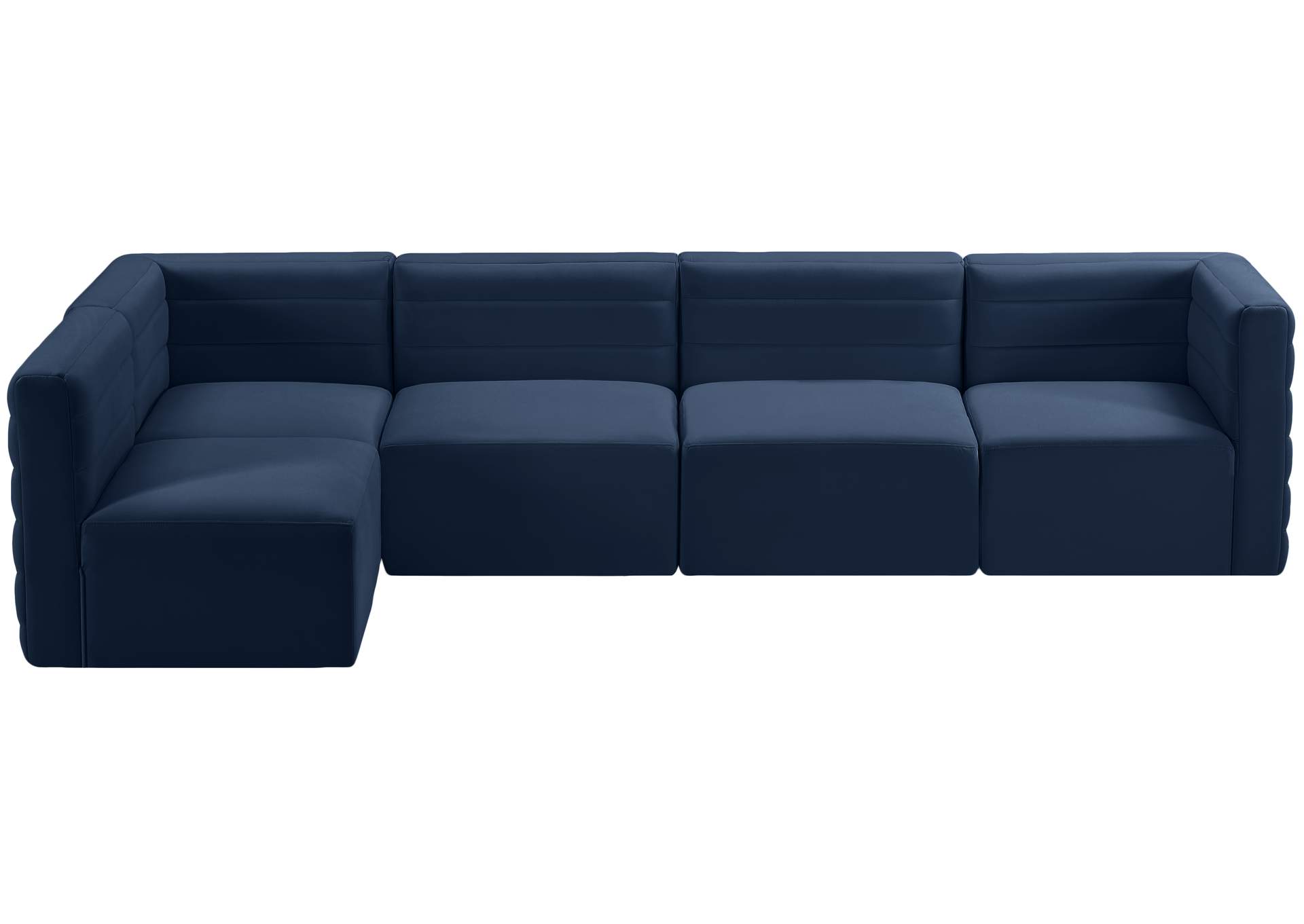 Quincy Navy Velvet Modular Sectional,Meridian Furniture