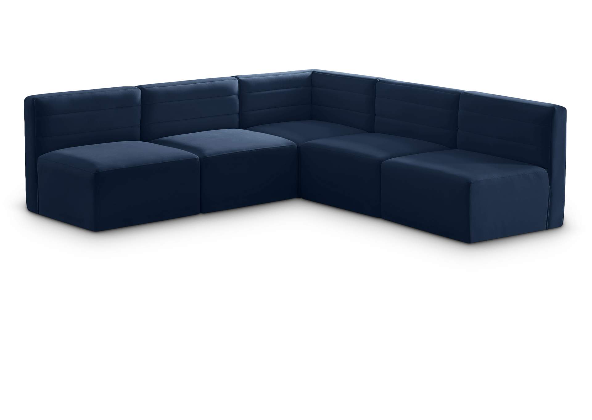 Quincy Navy Velvet Modular Sectional,Meridian Furniture