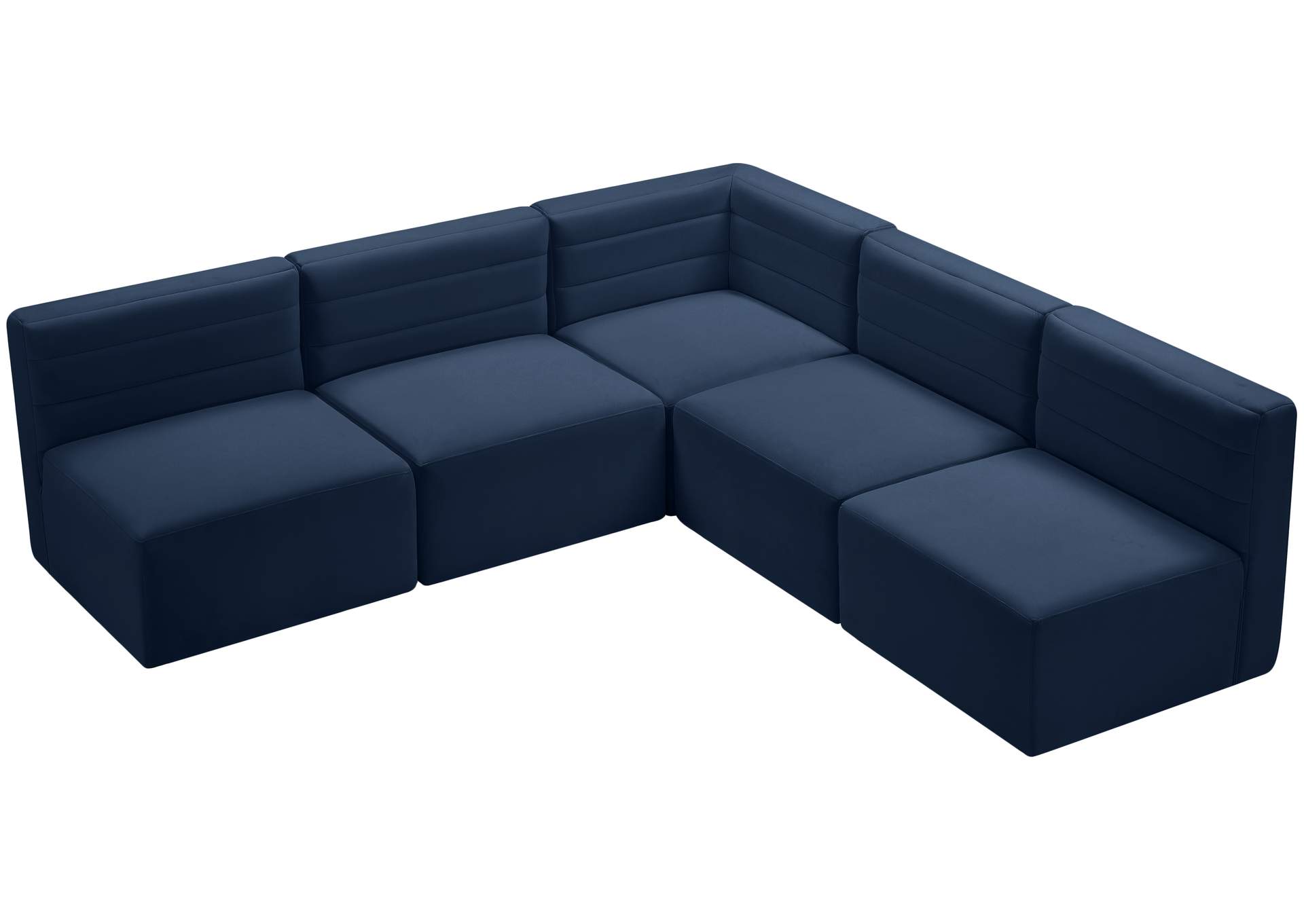 Quincy Navy Velvet Modular Sectional,Meridian Furniture