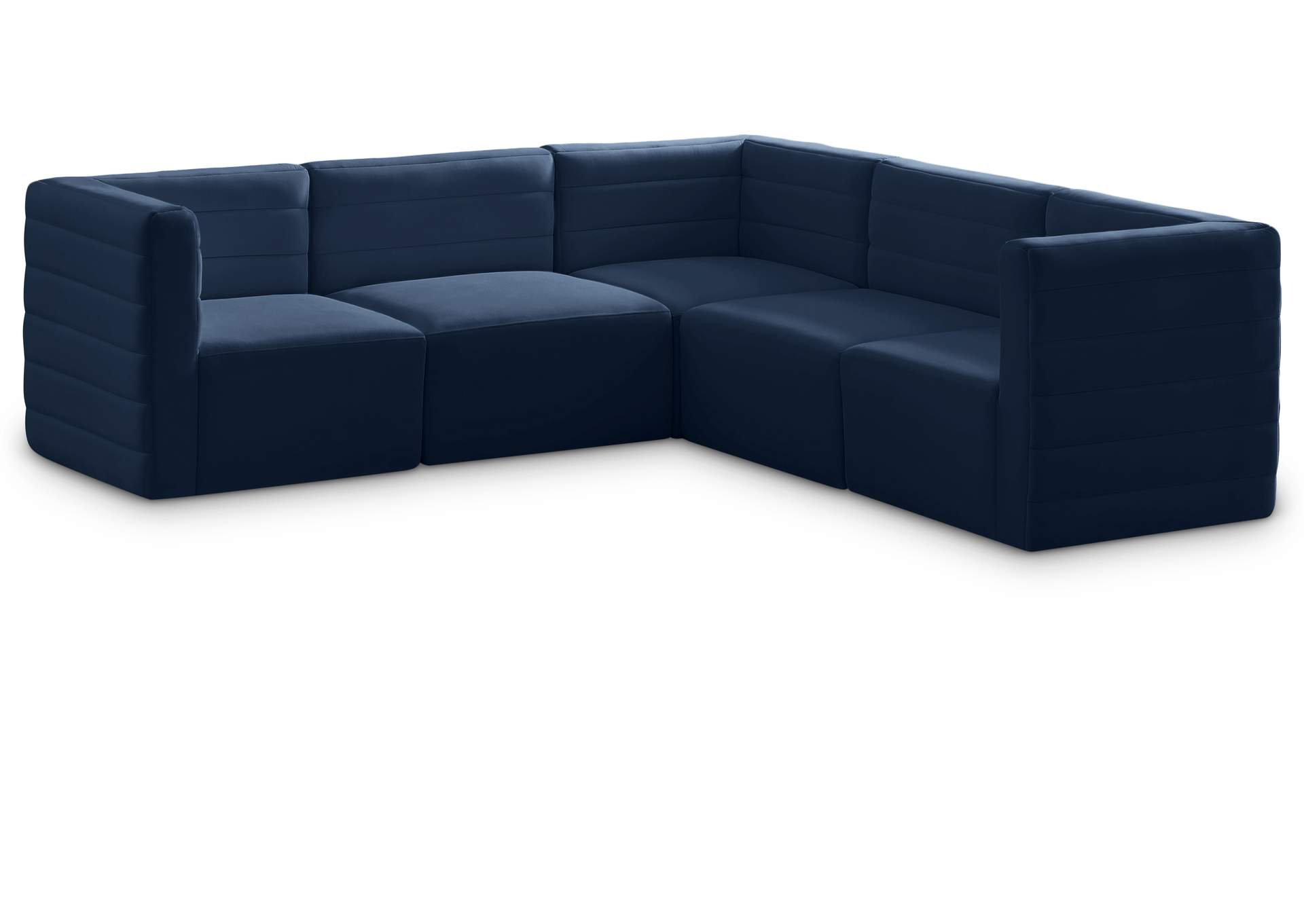 Quincy Navy Velvet Modular Sectional,Meridian Furniture