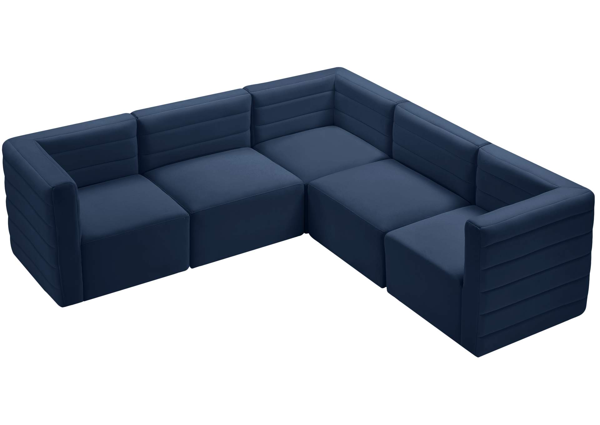 Quincy Navy Velvet Modular Sectional,Meridian Furniture