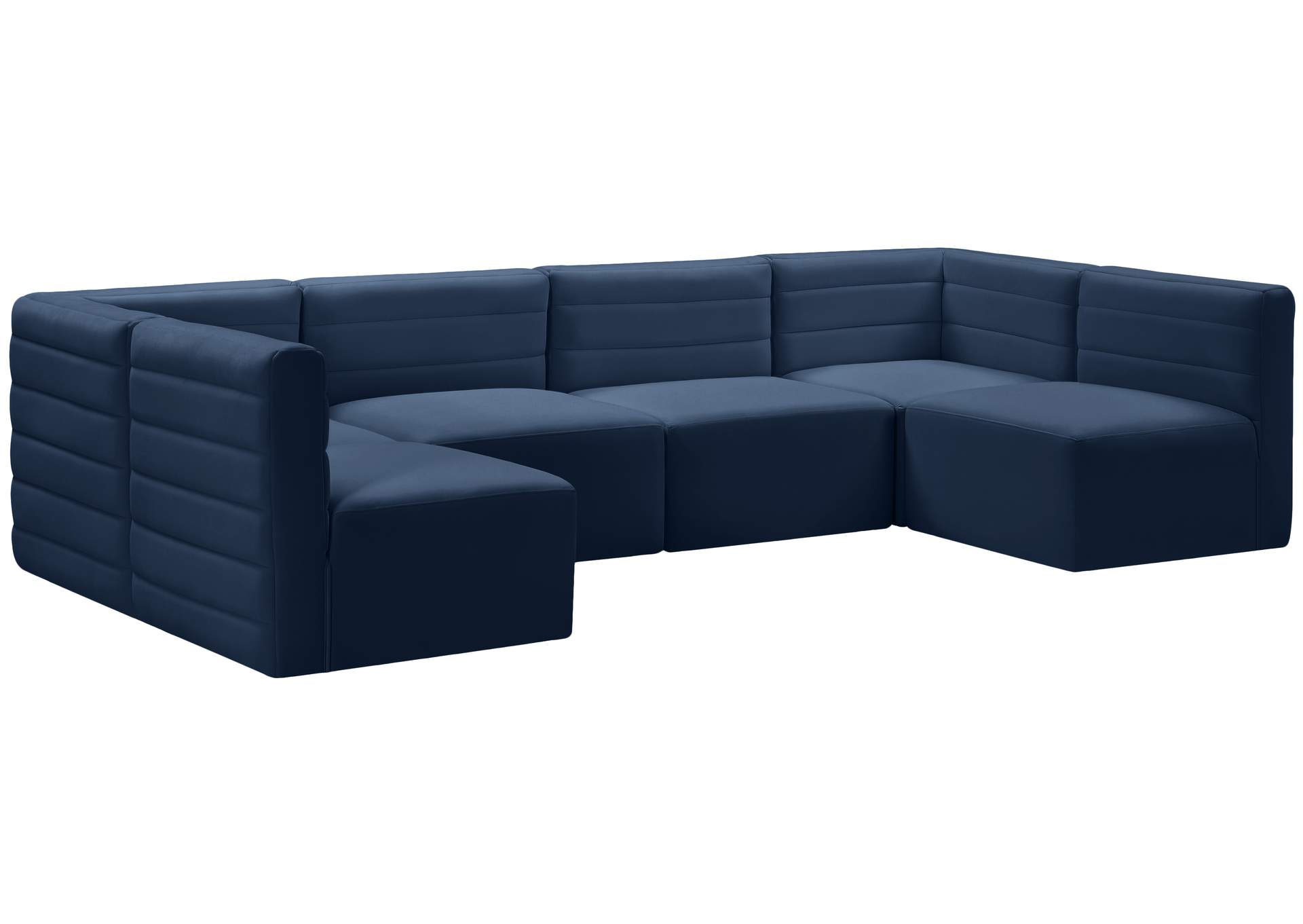 Quincy Navy Velvet Modular Sectional,Meridian Furniture