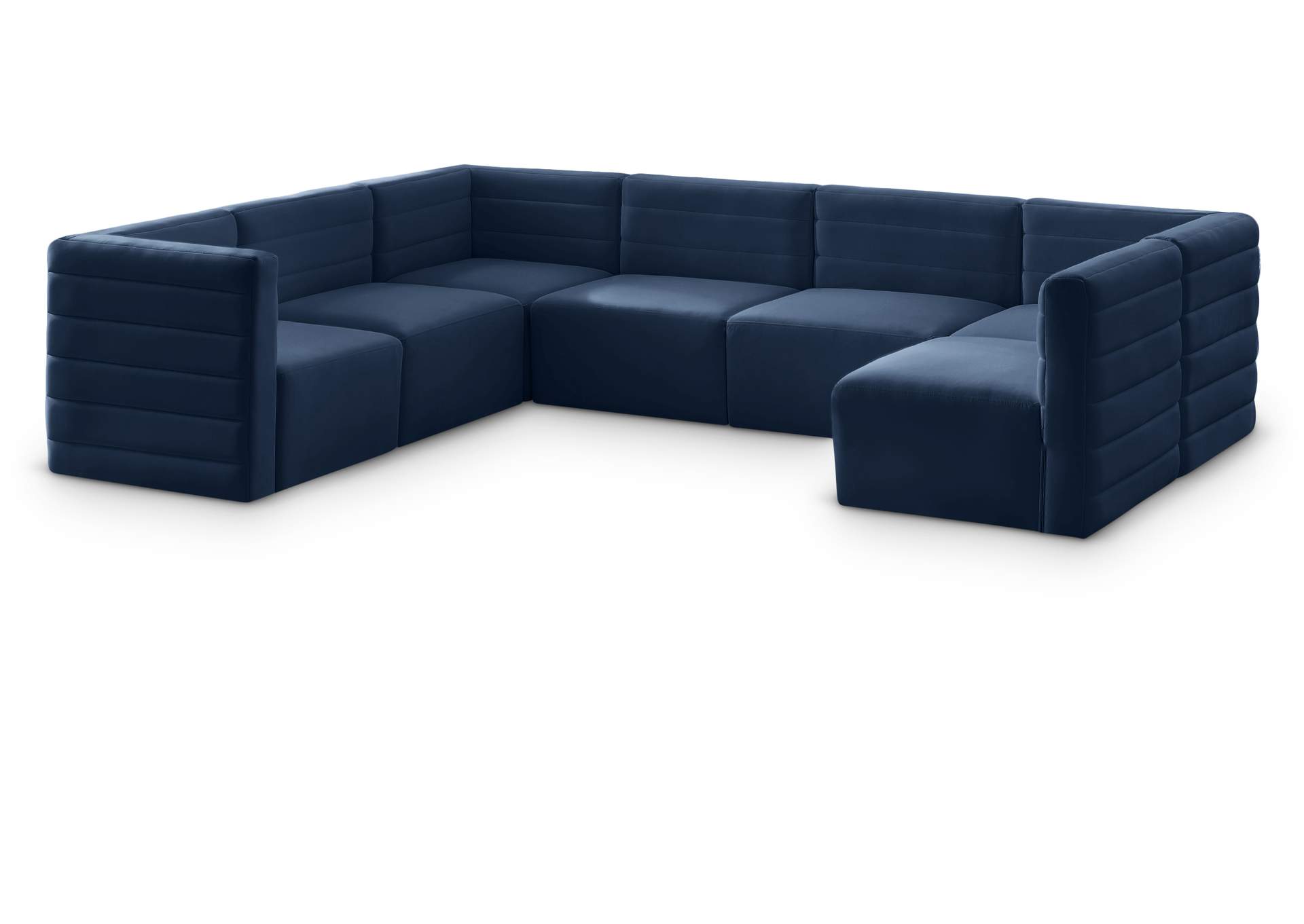 Quincy Navy Velvet Modular Sectional,Meridian Furniture