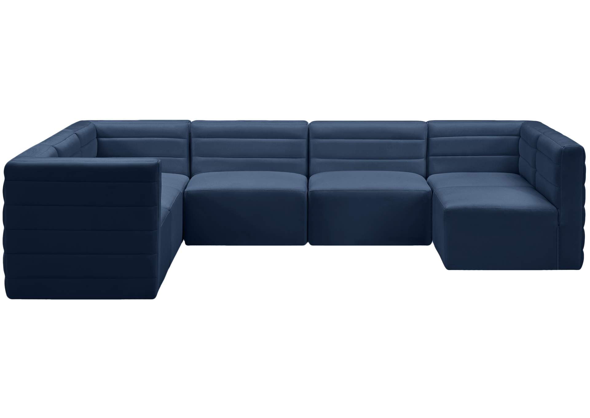 Quincy Navy Velvet Modular Sectional,Meridian Furniture