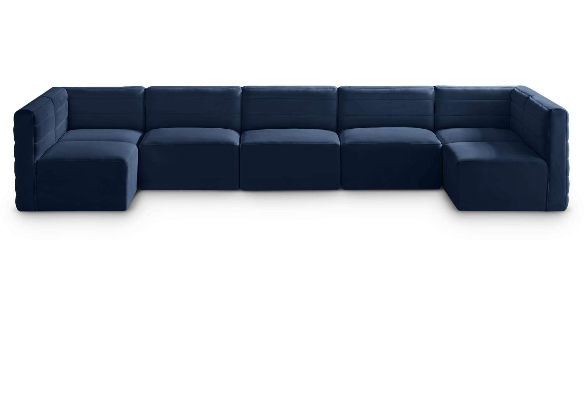 Quincy Navy Velvet Modular Sectional,Meridian Furniture