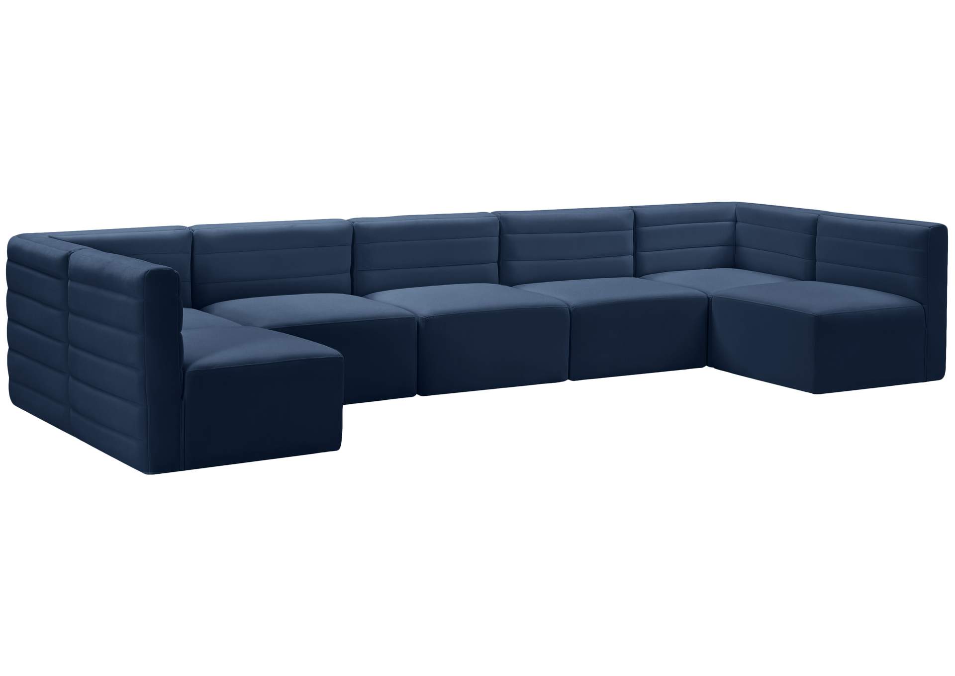 Quincy Navy Velvet Modular Sectional,Meridian Furniture