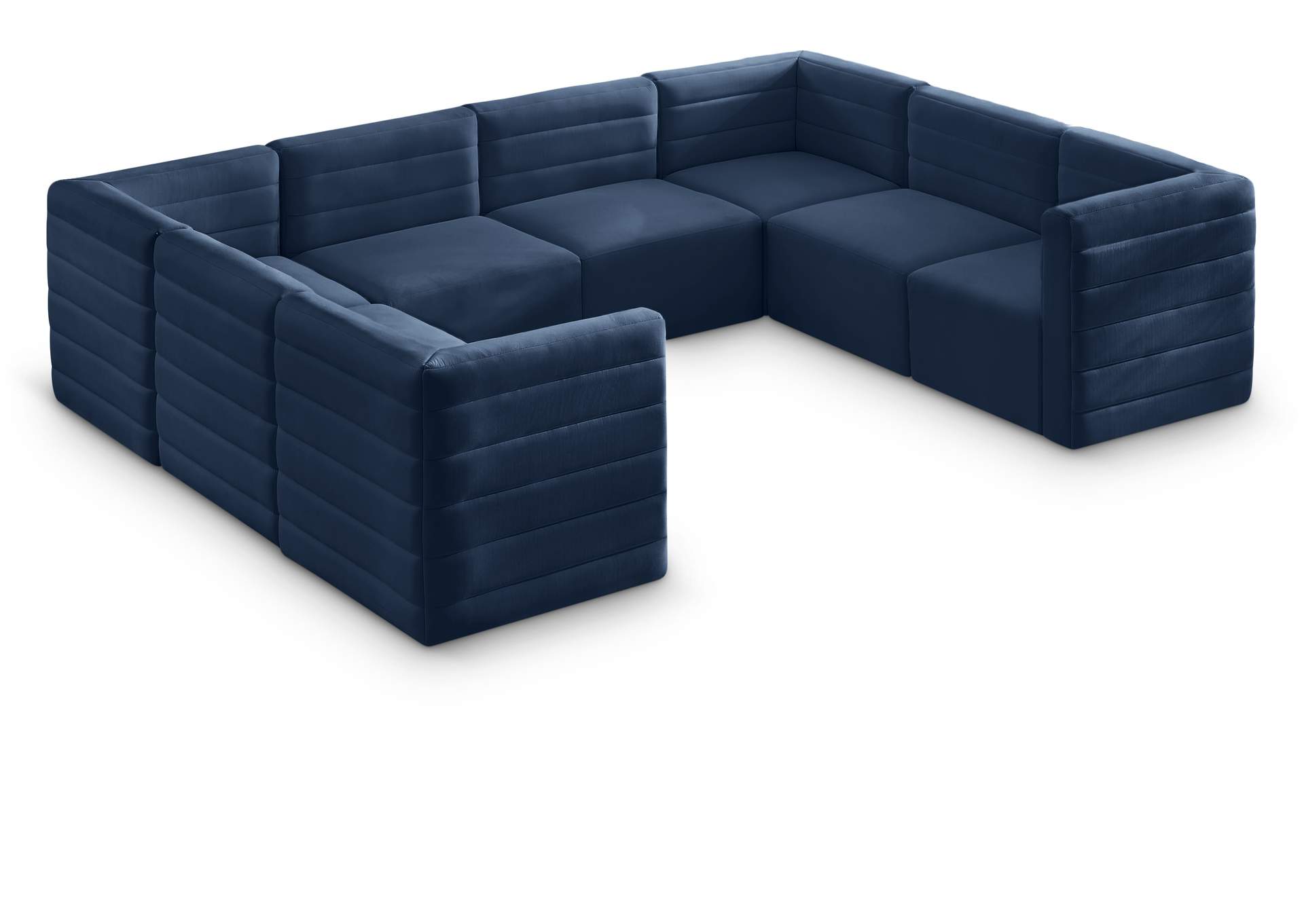 Quincy Navy Velvet Modular Sectional,Meridian Furniture