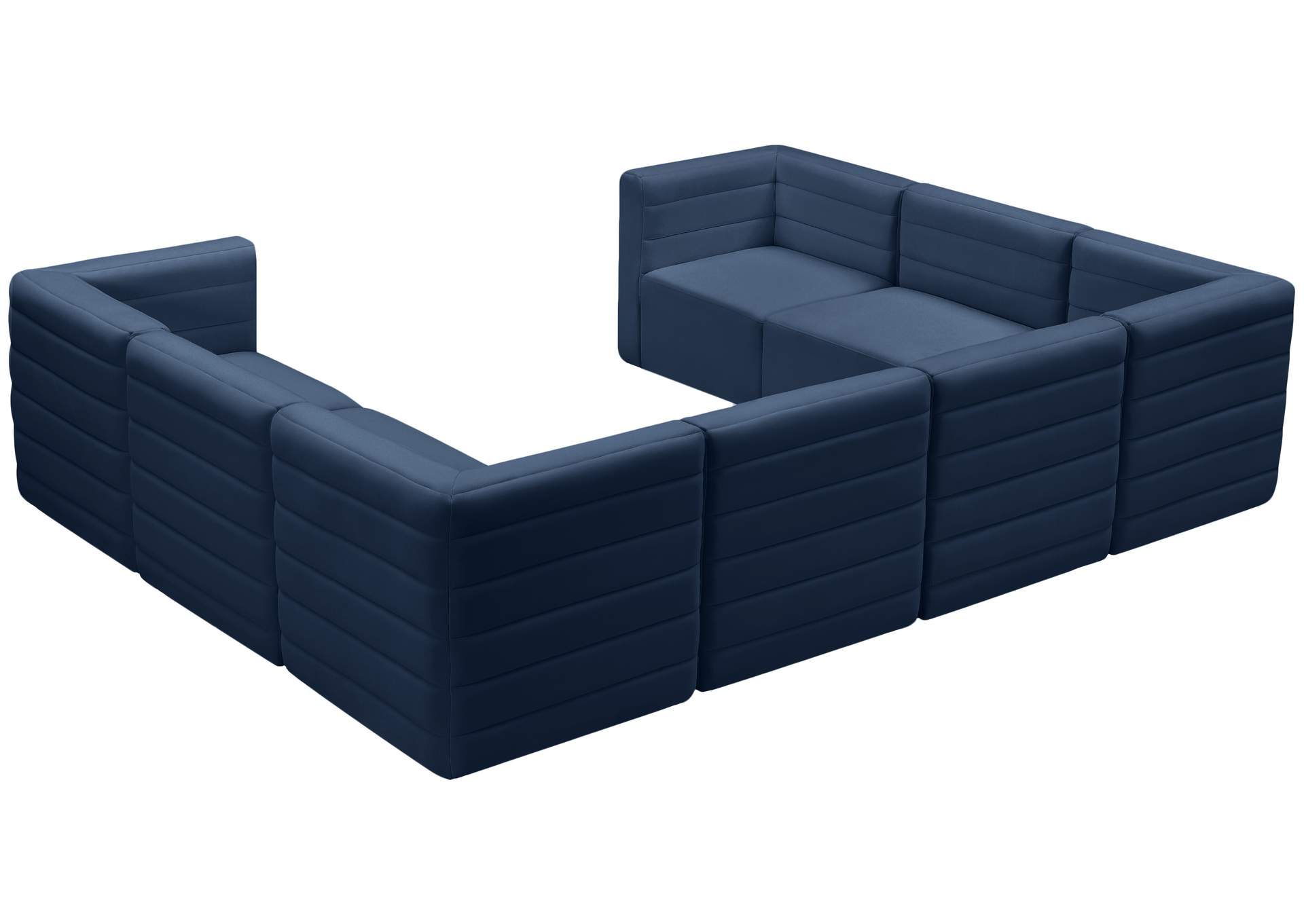 Quincy Navy Velvet Modular Sectional,Meridian Furniture