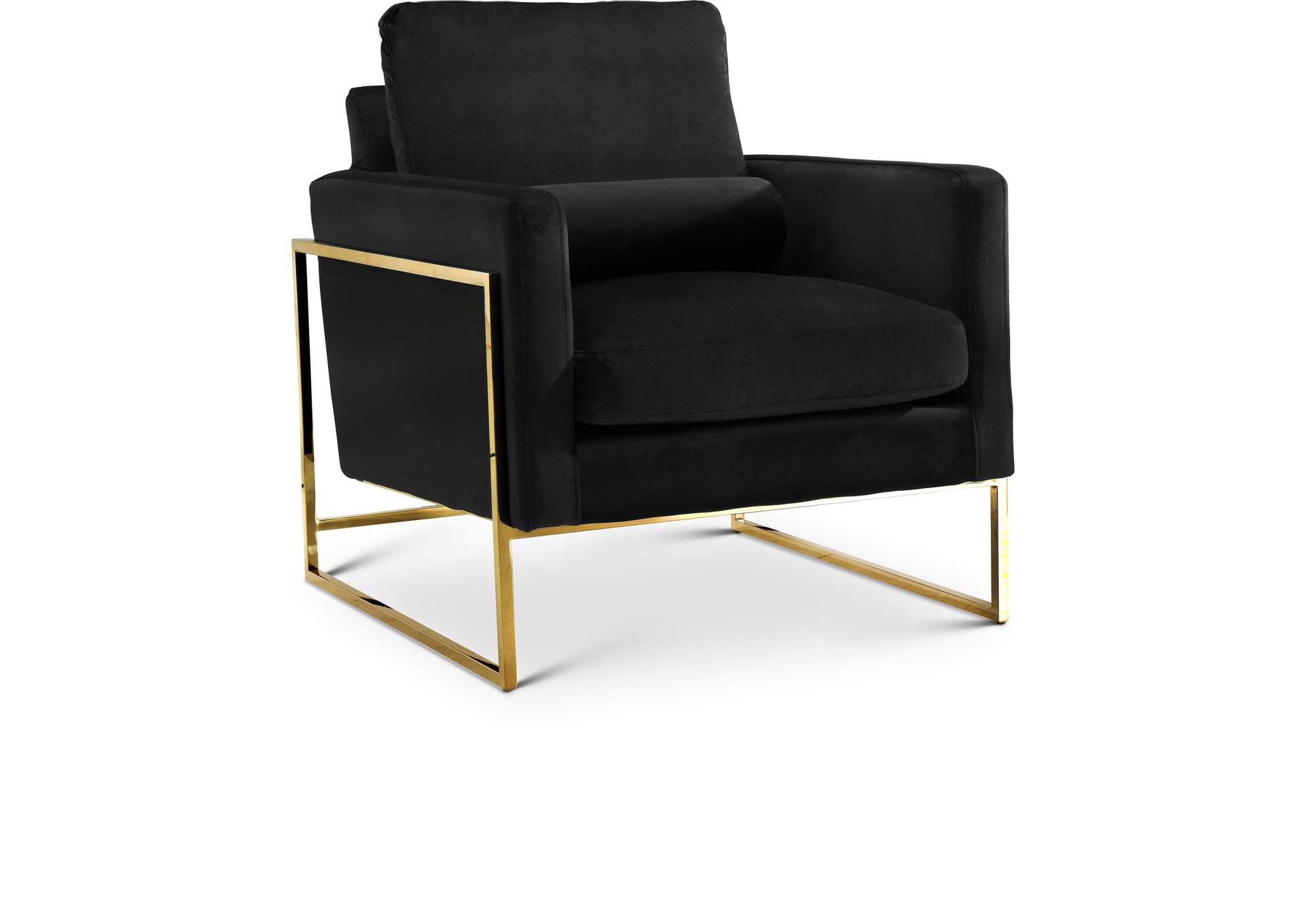 Mila Black Velvet Chair,Meridian Furniture