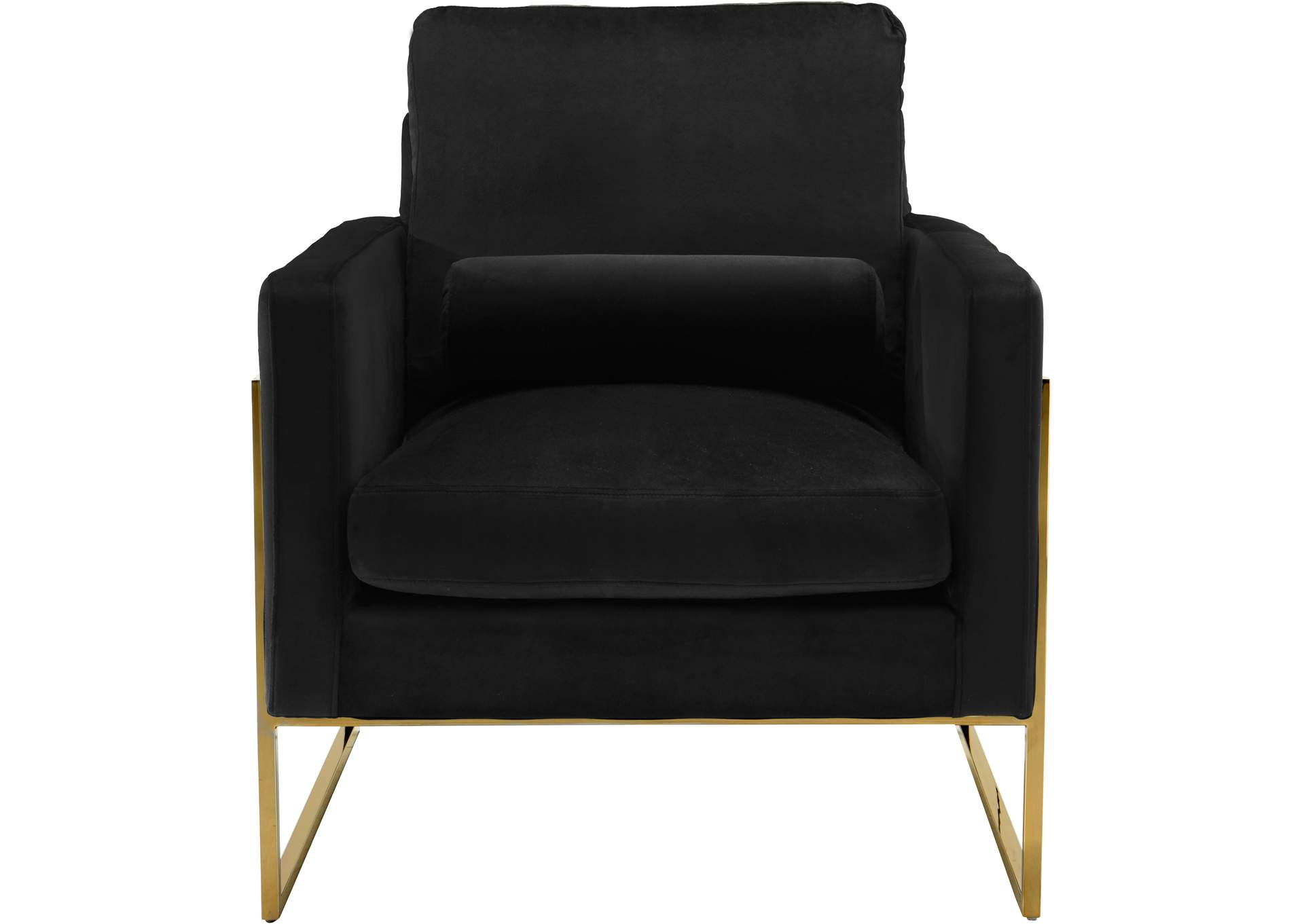 Mila Black Velvet Chair,Meridian Furniture