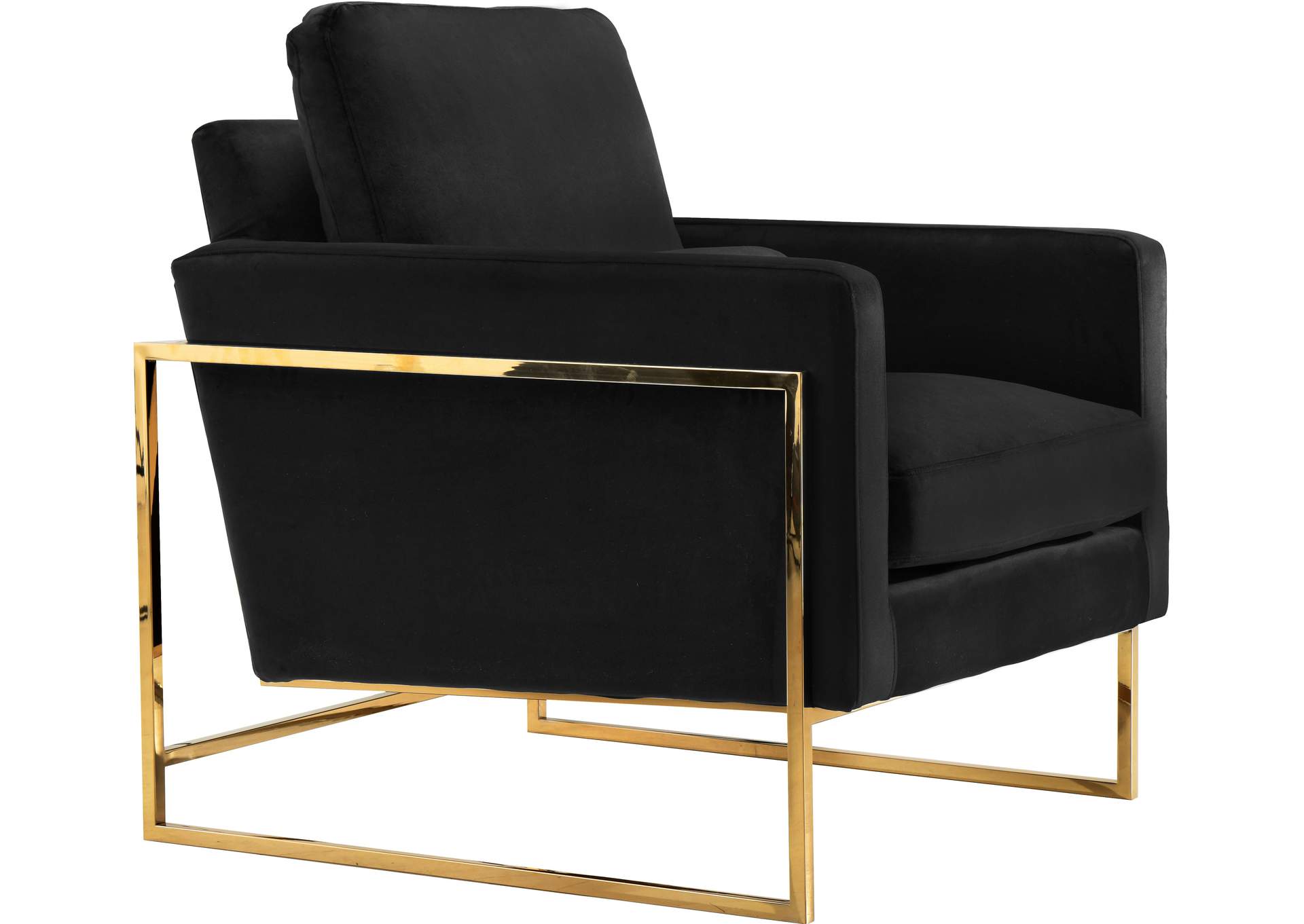 Mila Black Velvet Chair,Meridian Furniture