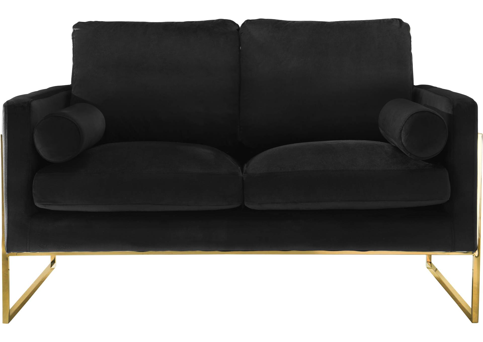 Mila Black Velvet Loveseat,Meridian Furniture