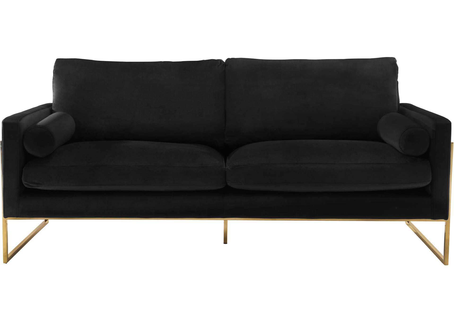 Mila Black Velvet Sofa,Meridian Furniture