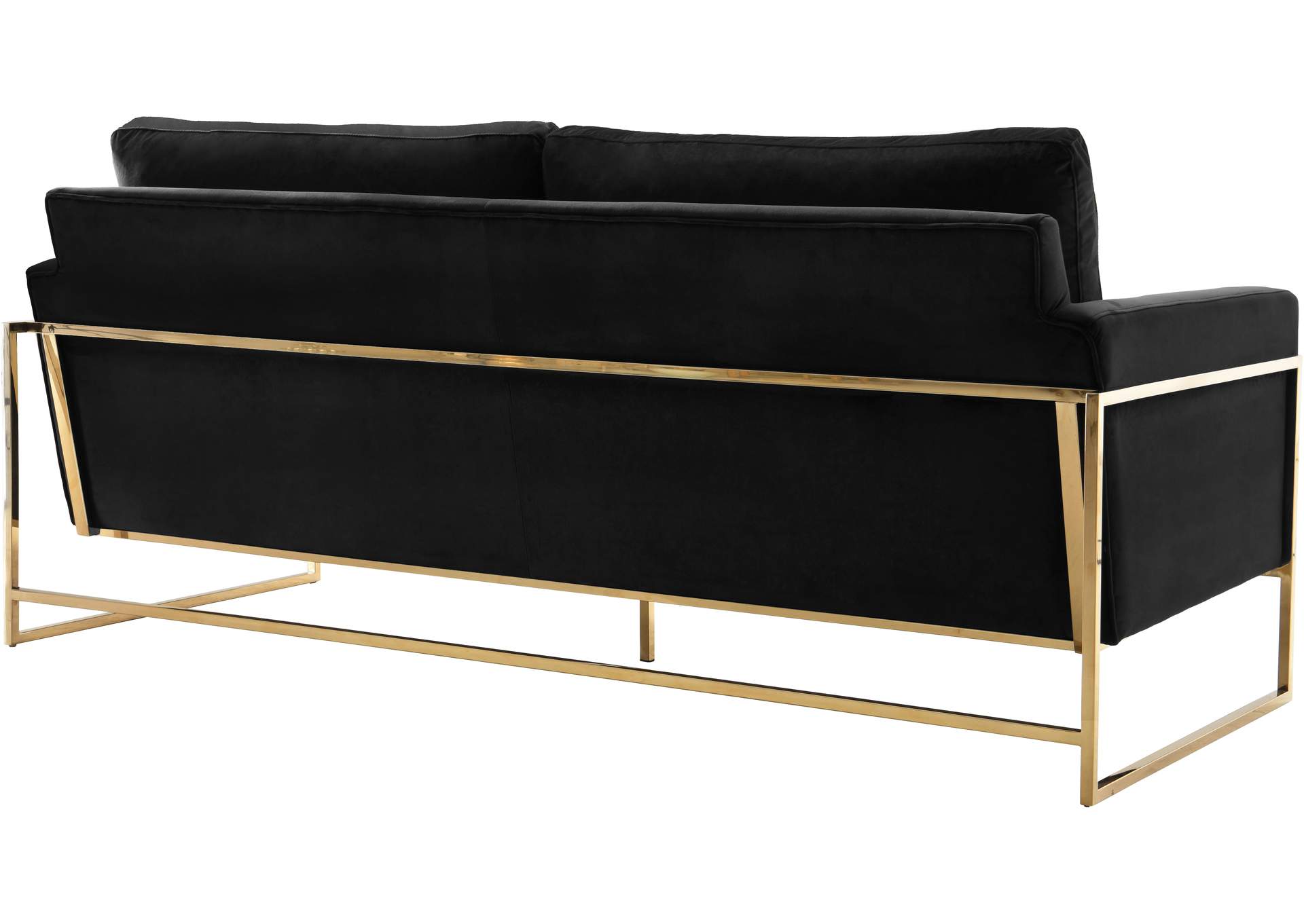 Mila Black Velvet Sofa,Meridian Furniture