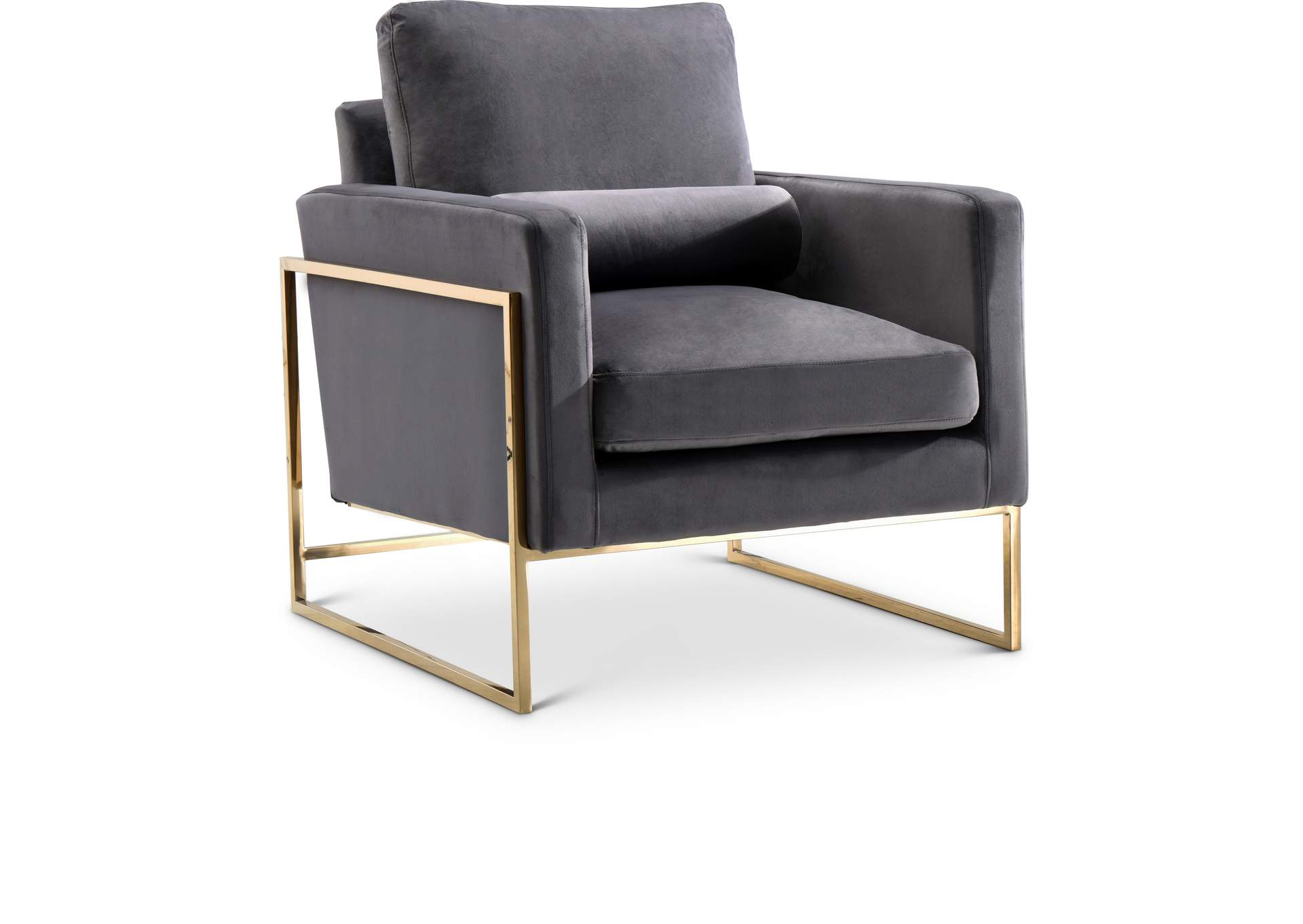 Mila Grey Velvet Chair,Meridian Furniture