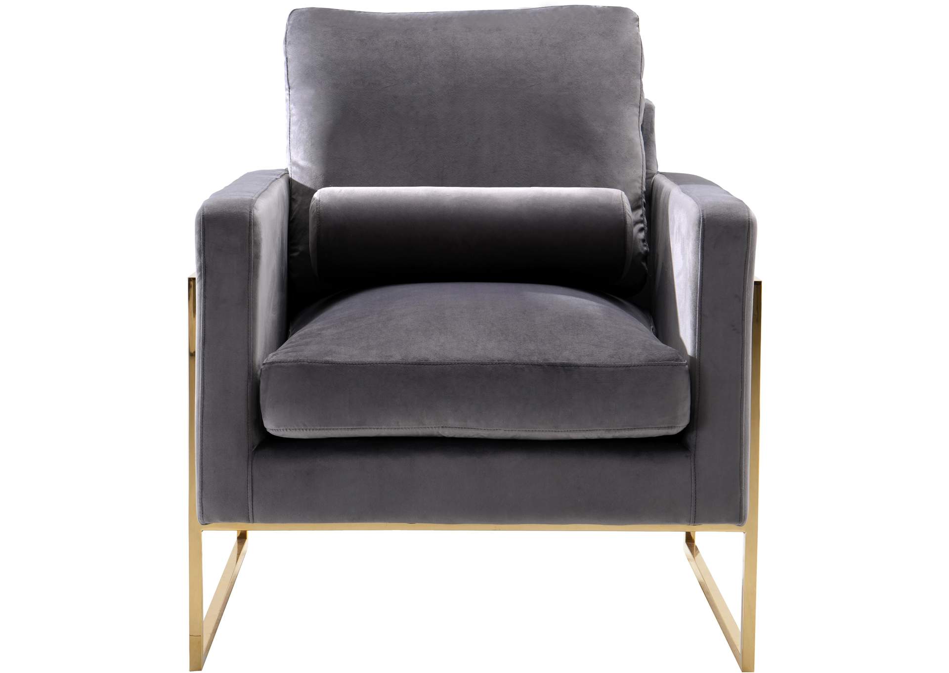 Mila Grey Velvet Chair,Meridian Furniture