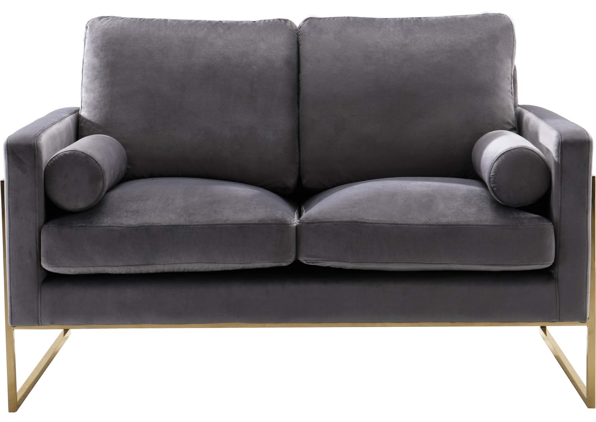 Mila Grey Velvet Loveseat,Meridian Furniture